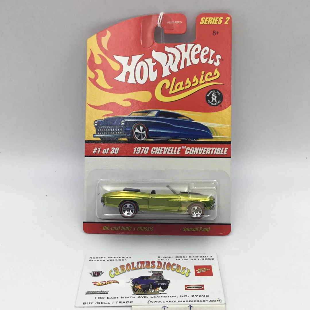 Hot wheels classics series 2 1970 Chevelle Convertible green #1 DD5