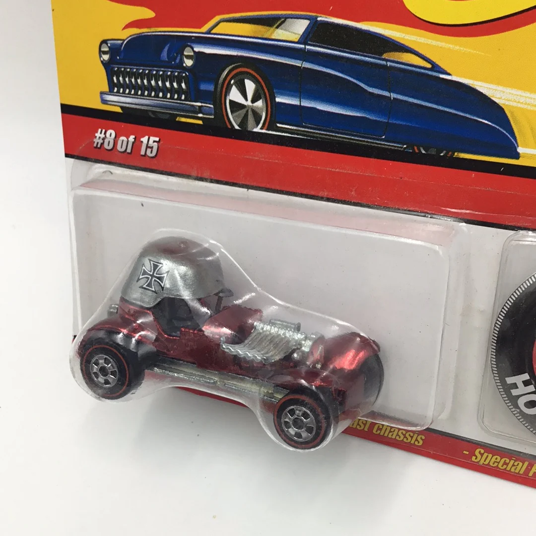 Hot wheels classics series 4 #8 Red Baron spectraflame red large card with button GG4 - Image 2