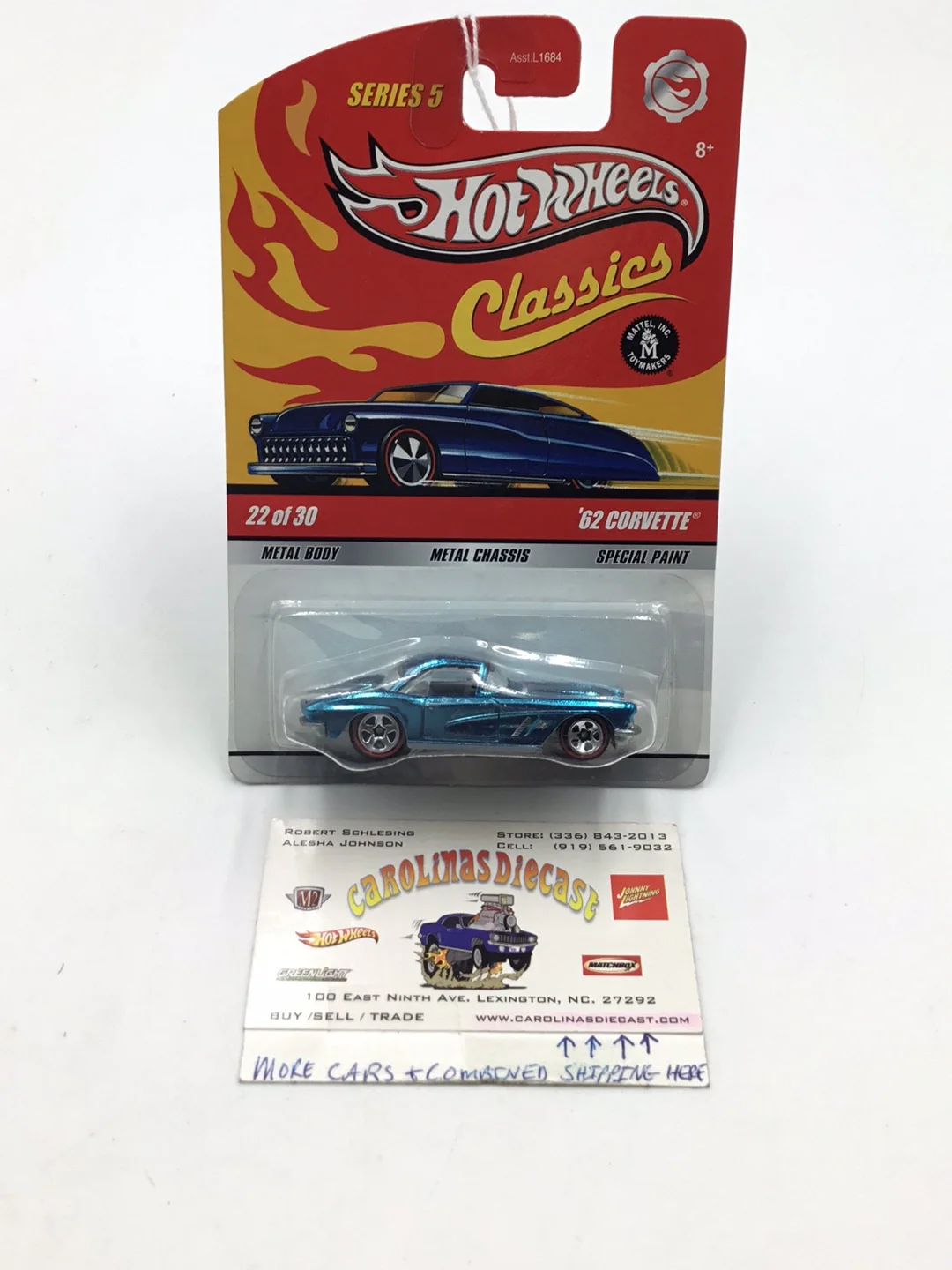 Hot wheels classics series 5 1962 Corvette Blue BB5