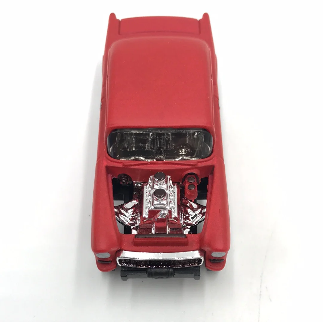 Hot wheels CUSTOM 55 Chevy bel air gasser flat red Real riders loose - Image 5