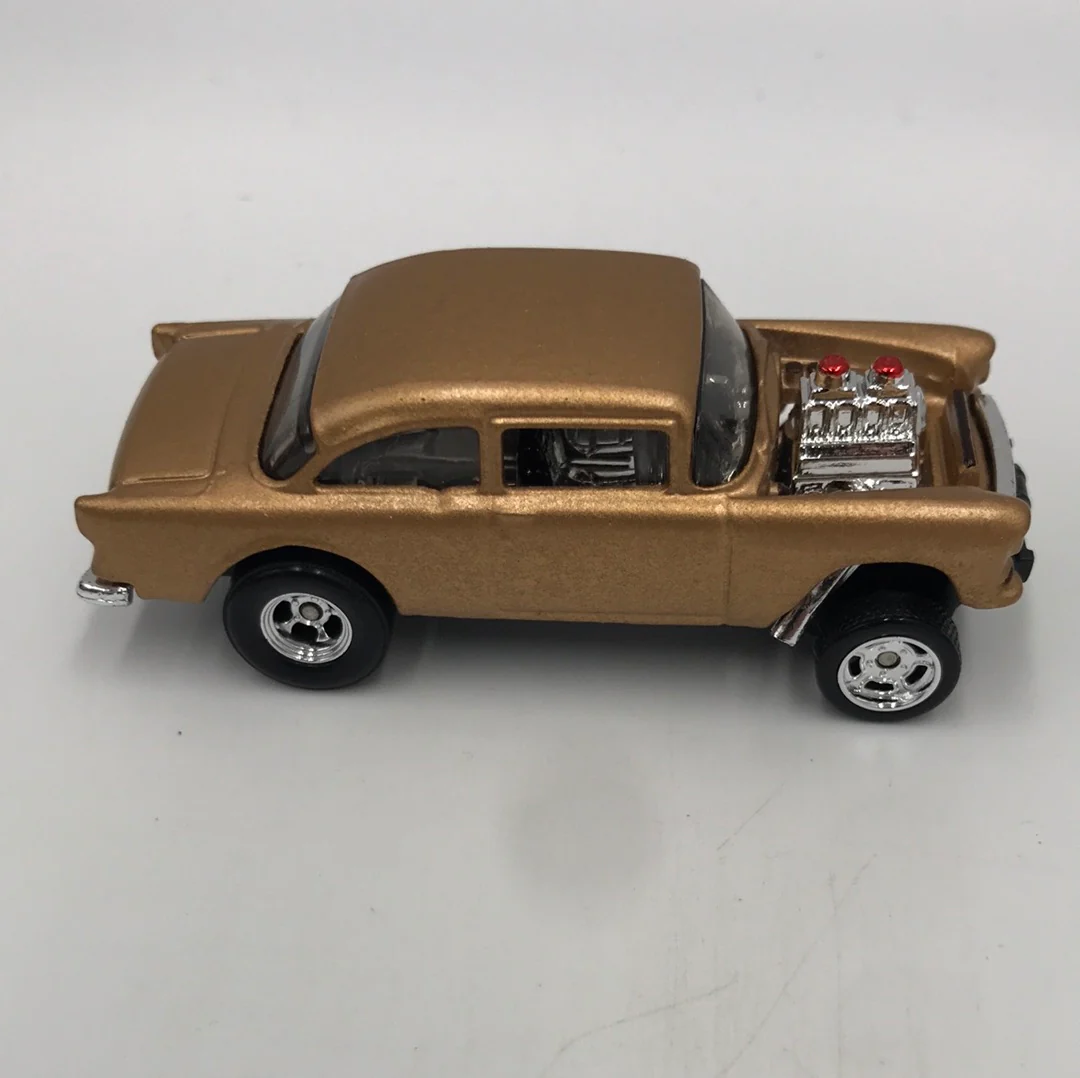 Hot wheels CUSTOM 55 Chevy bel air gasser Gold Real riders loose - Image 3