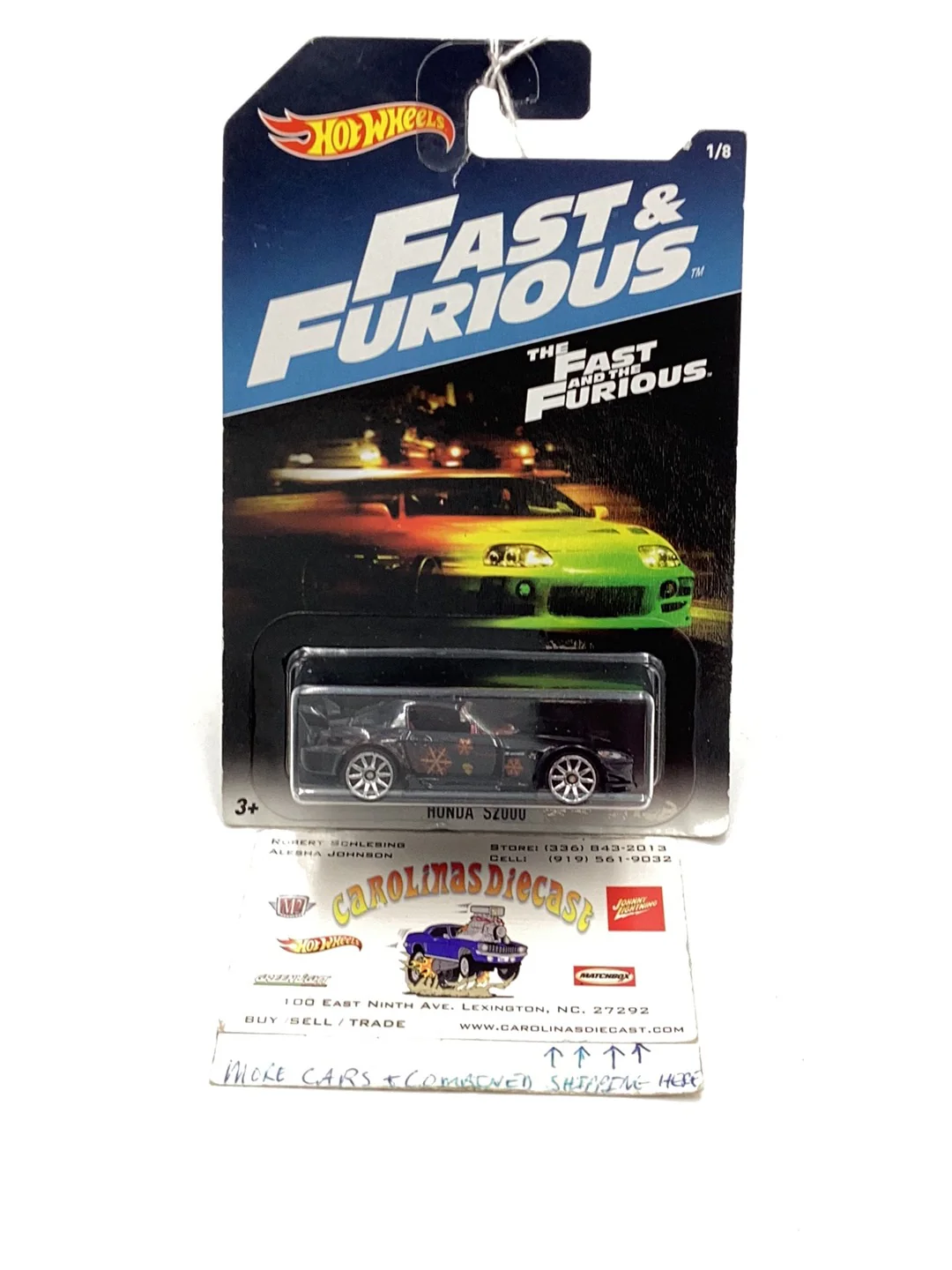 Hot wheels fast and furious 1/8 Honda S2000 152B