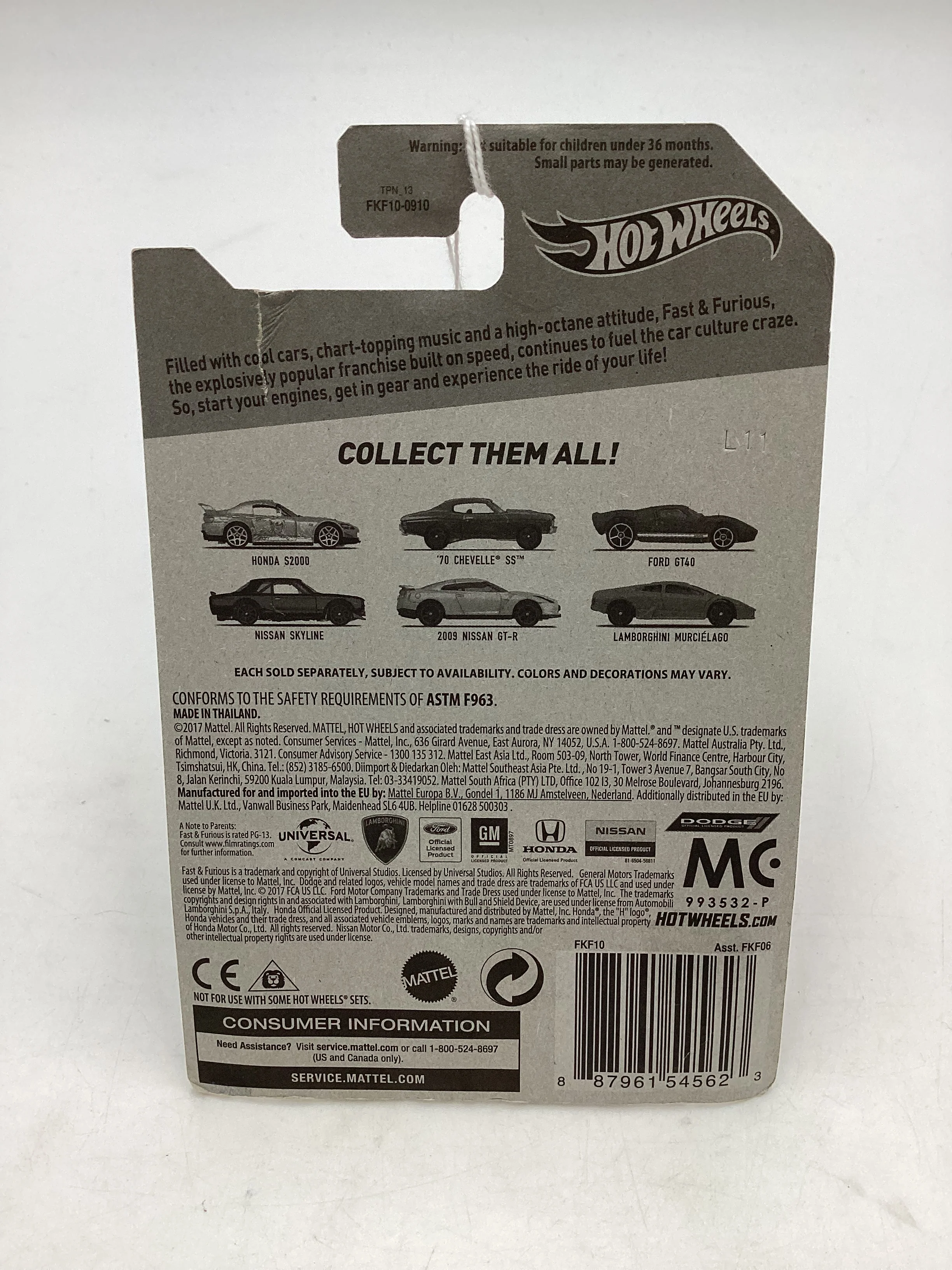 Hot wheels Fast and furious 2 Fast 2 Furious Honda S2000 #1 *Bad card* 74B - Image 7