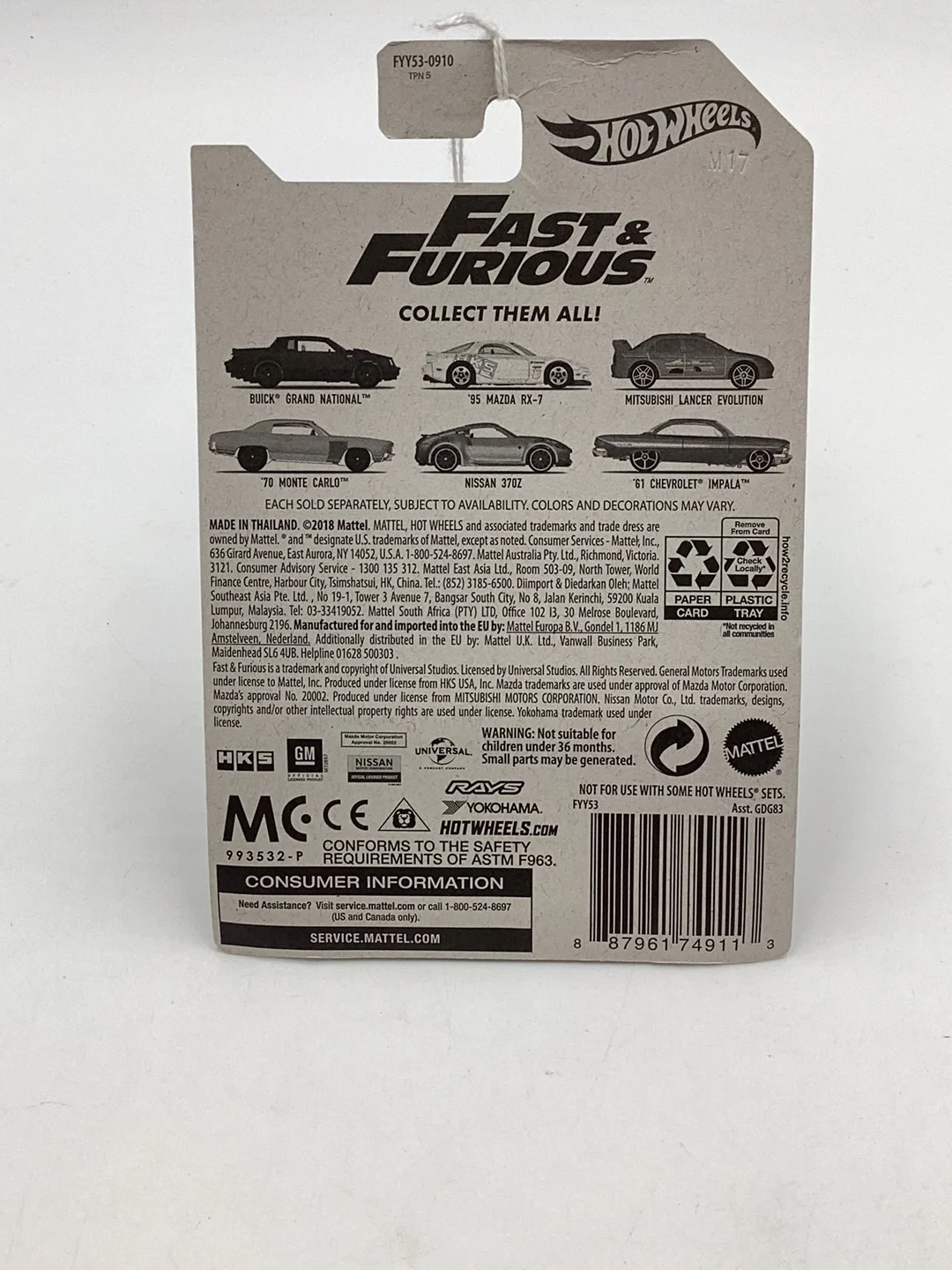 Hot wheels Fast and Furious 4/8 70 Monte Carlo 151i - Image 7