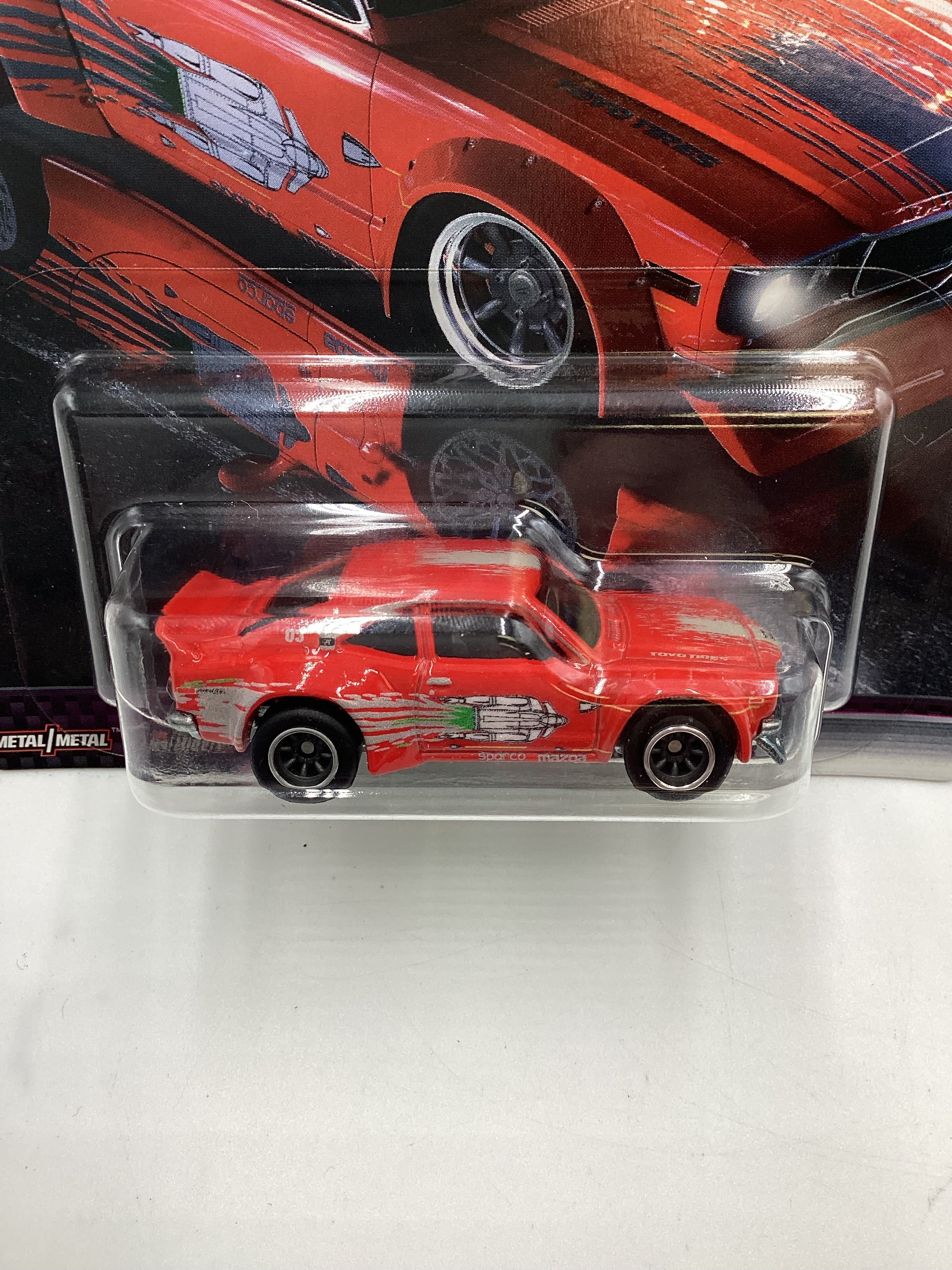 Hot Wheels Fast and Furious Fast Rewind #1 Mazda RX-3 Red Cracked Blister 246D - Image 3