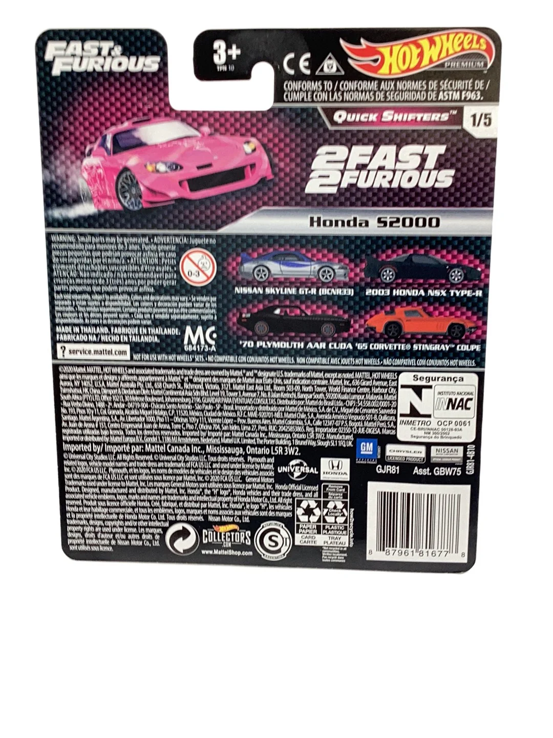 Hot Wheels Fast and Furious Quick Shifters #1 Honda S2000 with protector - Image 7