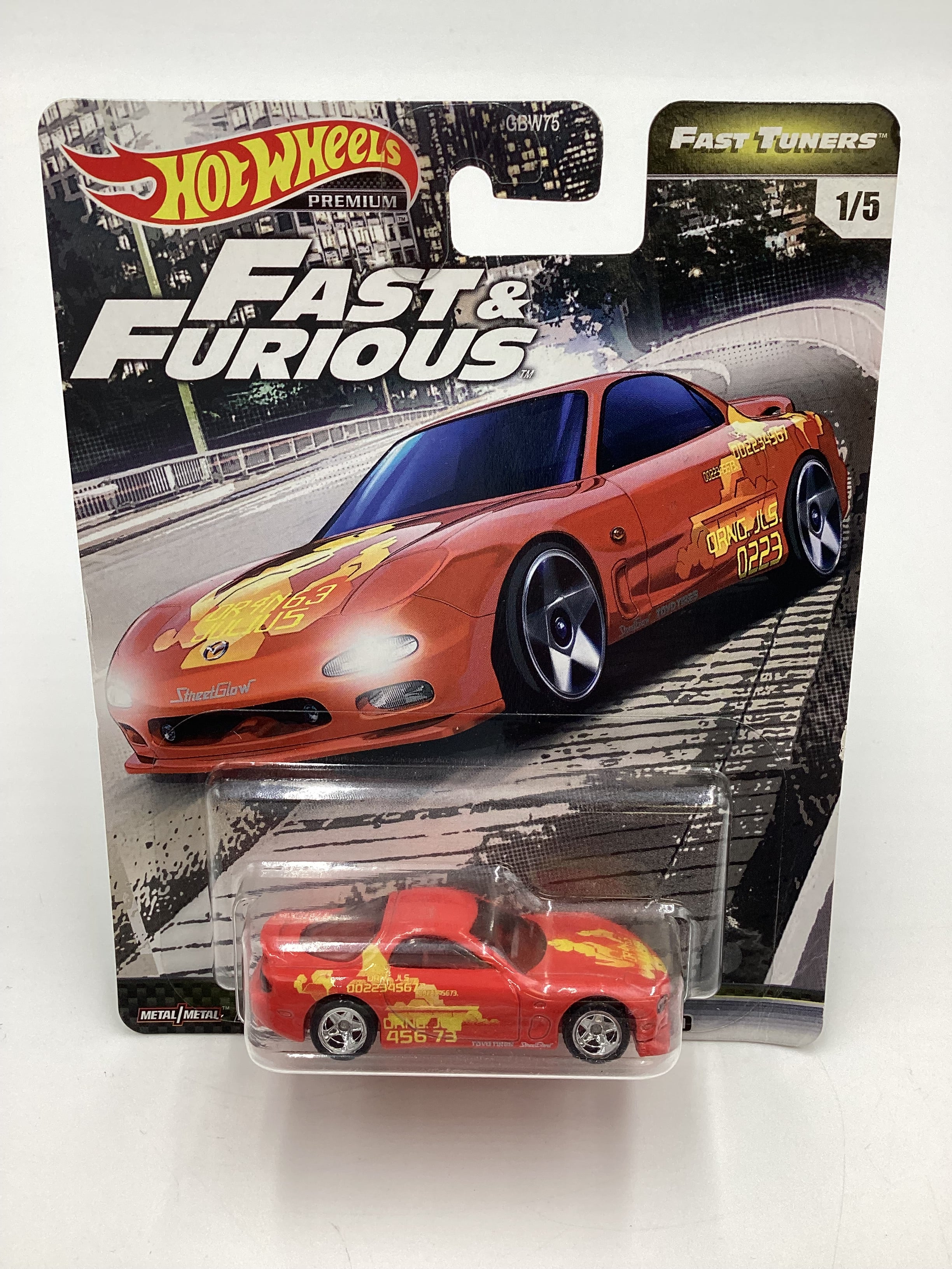 Hot Wheels Fast & Furious Fast Tuners #1 Mazda RX-7 FD Red W/Protector - Image 2