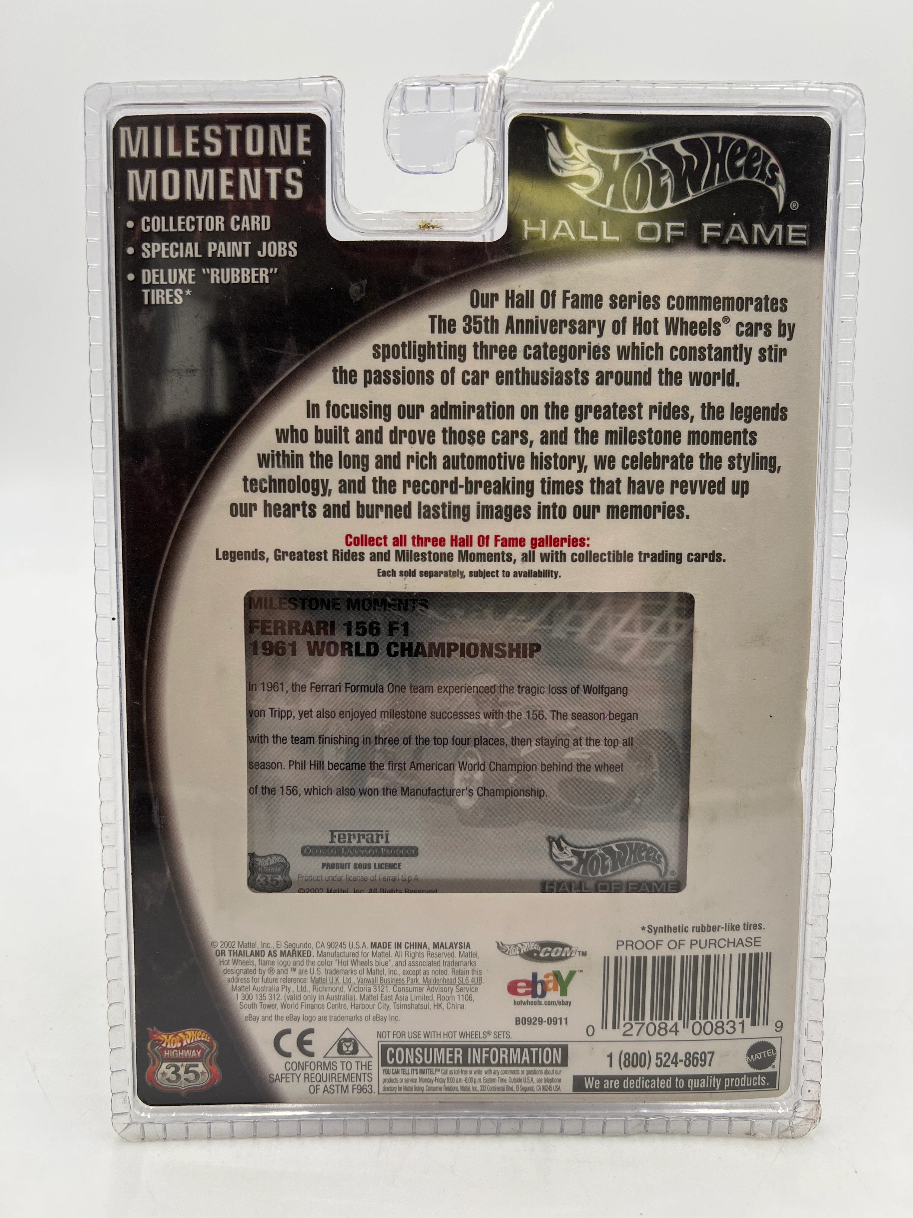 Hot Wheels Hall of Fame Milestone Moments Ferrari 156 F1 Red - Image 6