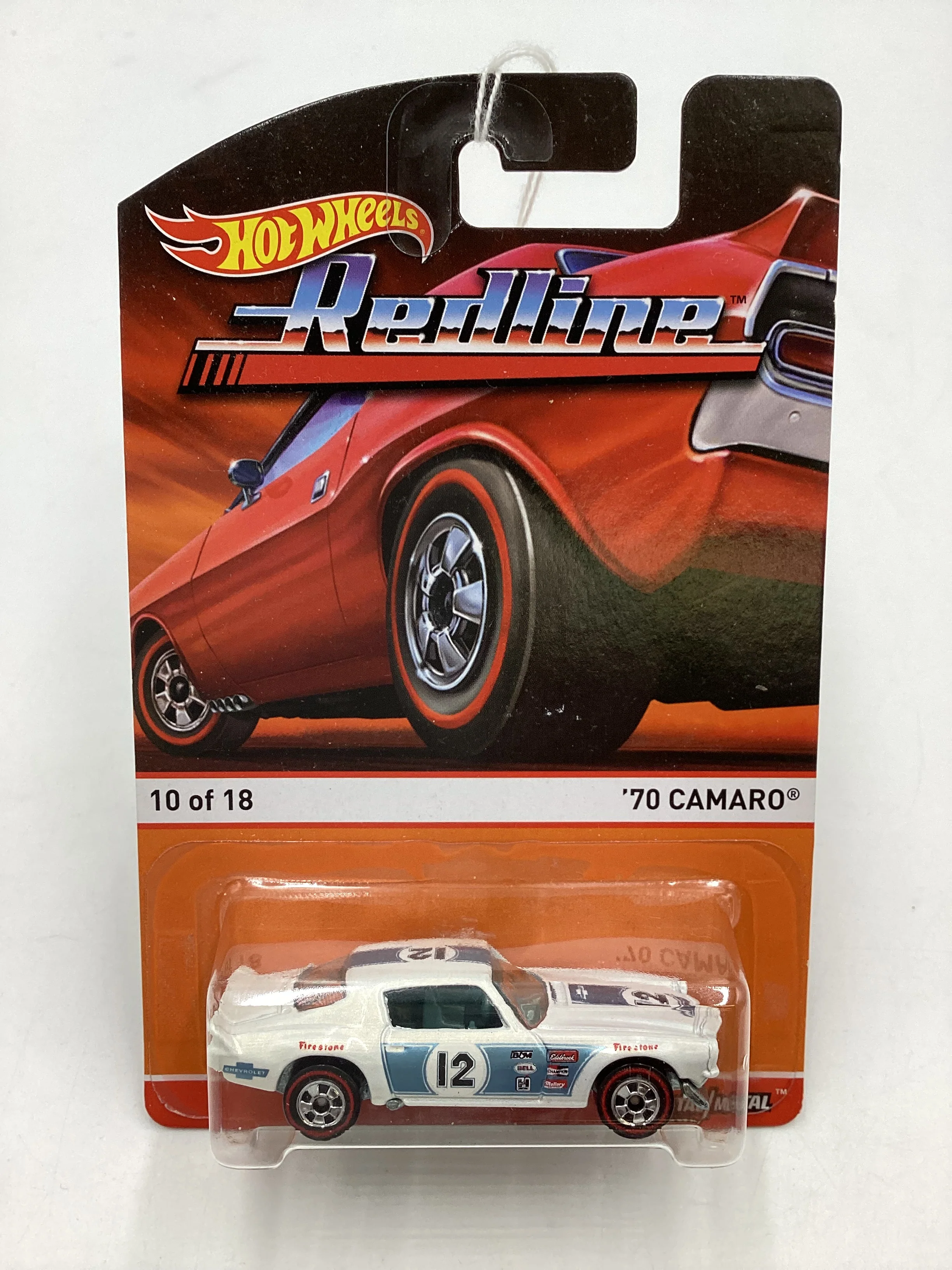 Hot wheels heritage Redline #10 70 Camaro White 161B - Image 2