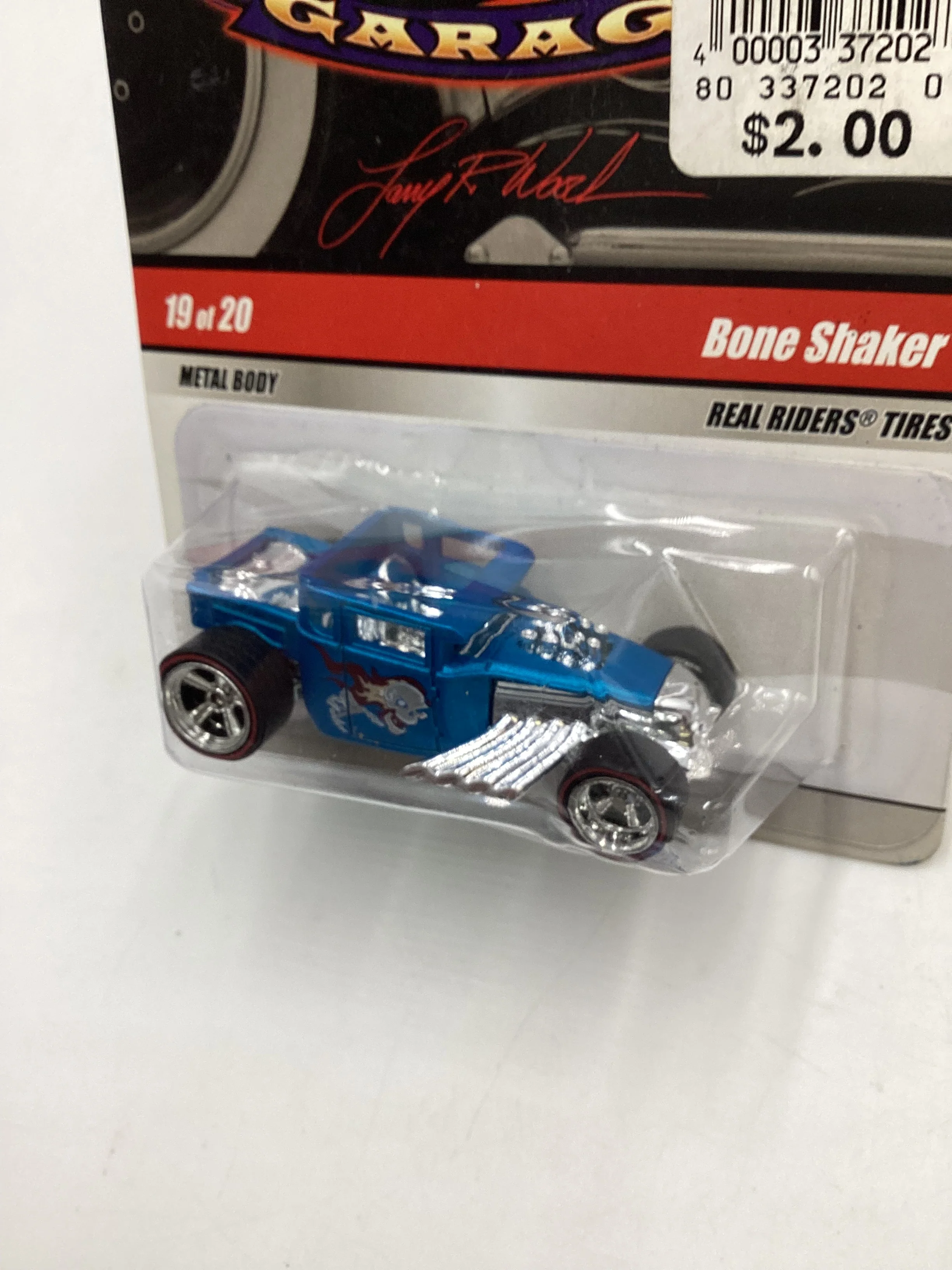 Hot wheels Larrys garage #19 Bone Shaker Blue real riders 245N - Image 4