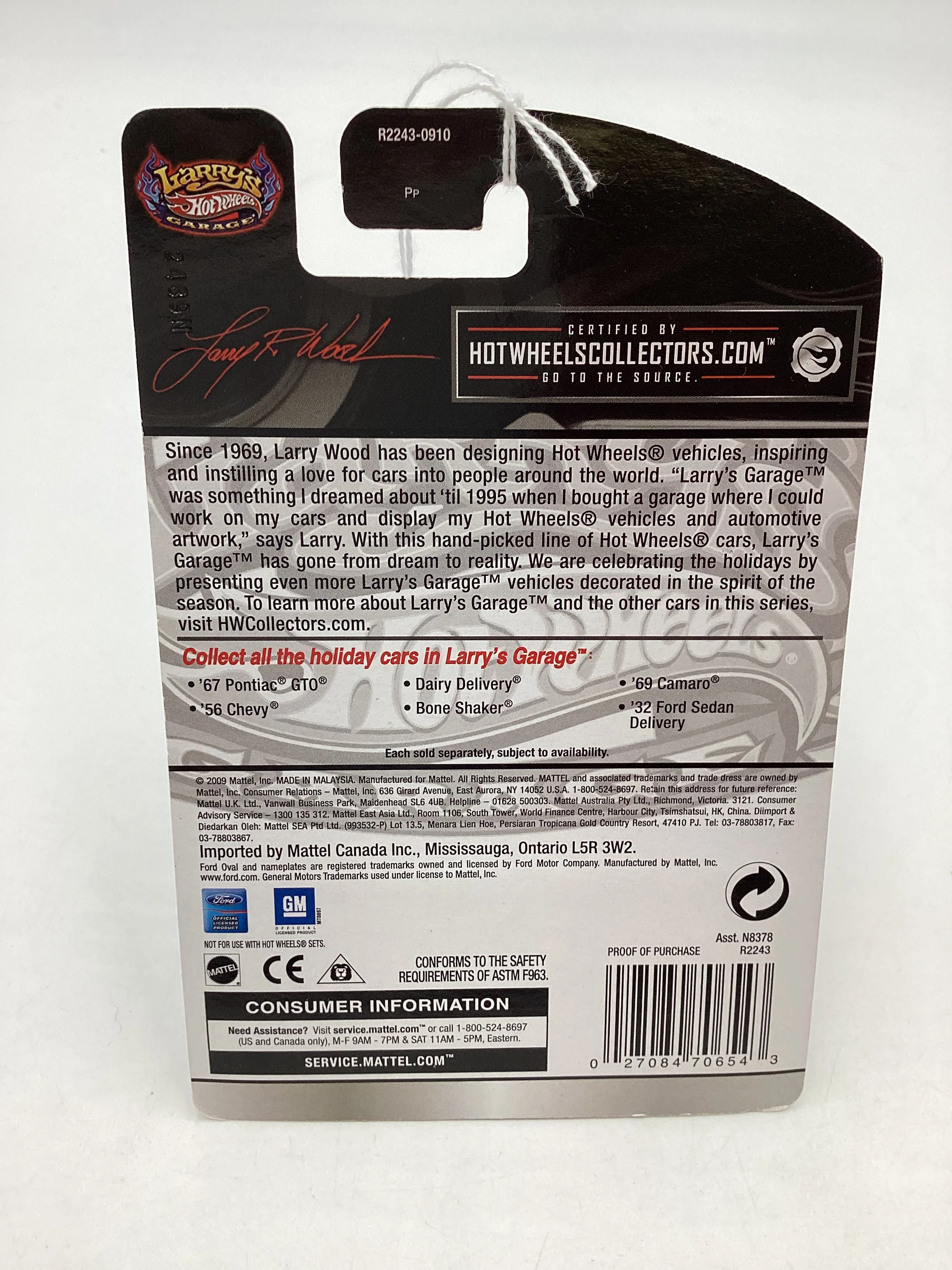 Hot wheels Larrys garage 5/6 Silver 69 Camaro 245B - Image 7