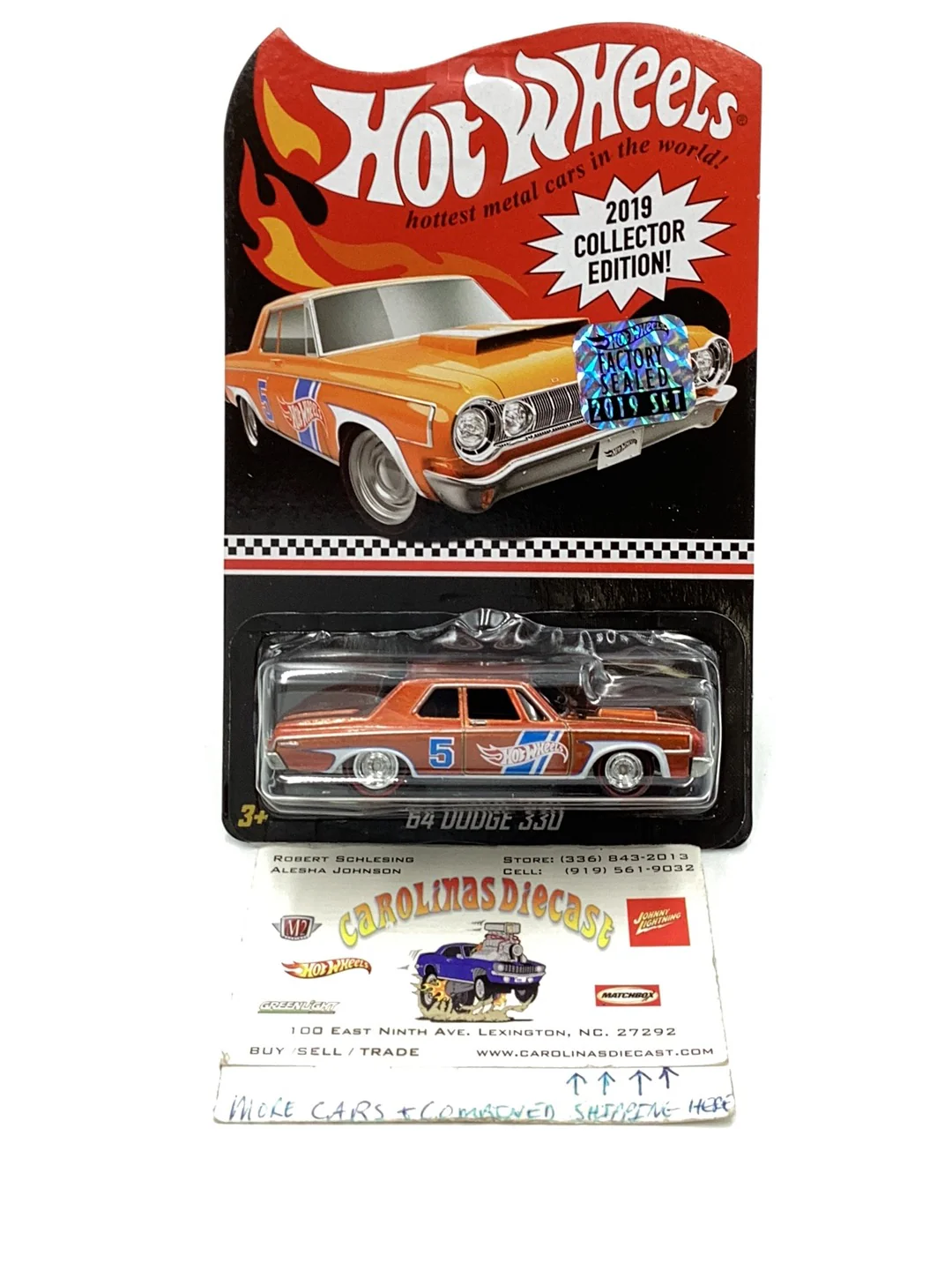 Hot wheels 2019 mail in collectors edition factory sealed sticker 64 Dodge 330