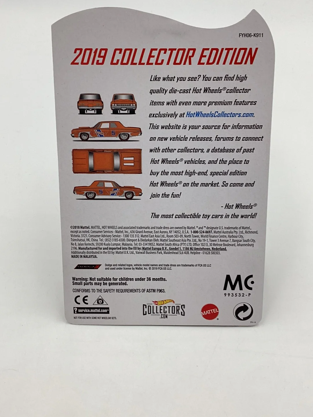 Hot wheels 2019 mail in collectors edition factory sealed sticker 64 Dodge 330 - Image 7