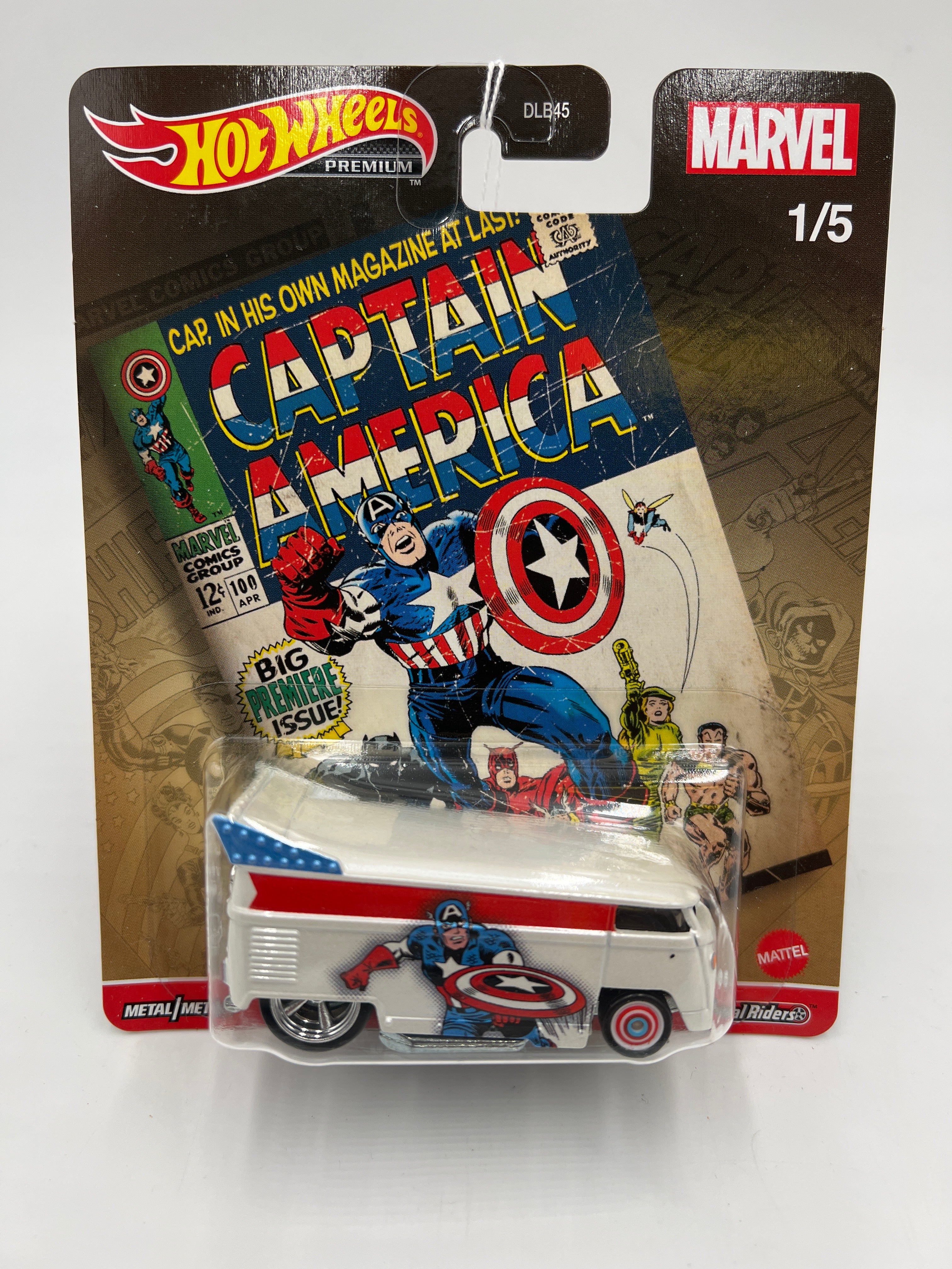 2021 Hot Wheels Marvel Pop Culture #1 Volkswagen T1 Drag Bus Captain America 269A - Image 2