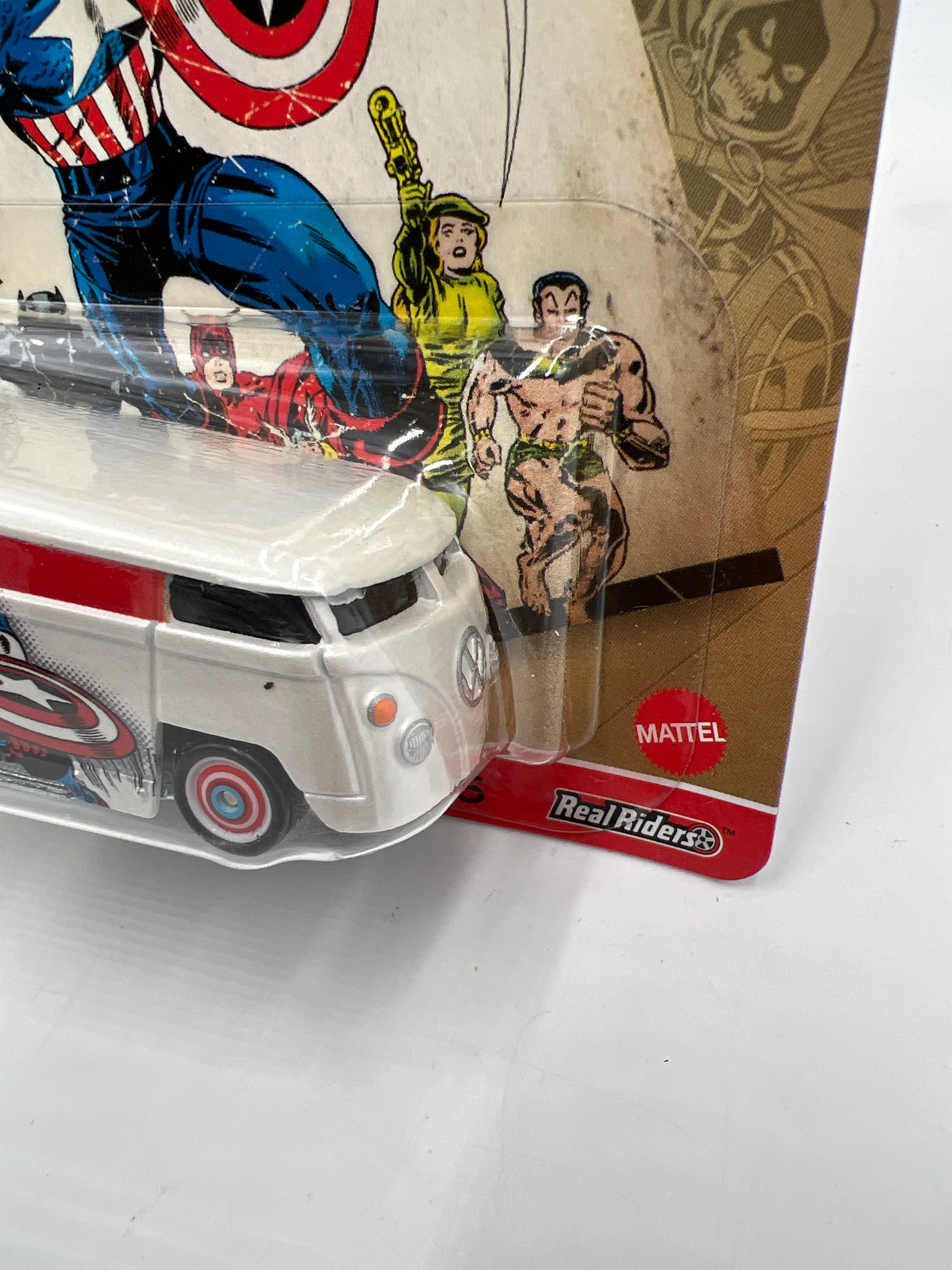 2021 Hot Wheels Marvel Pop Culture #1 Volkswagen T1 Drag Bus Captain America 269A - Image 4