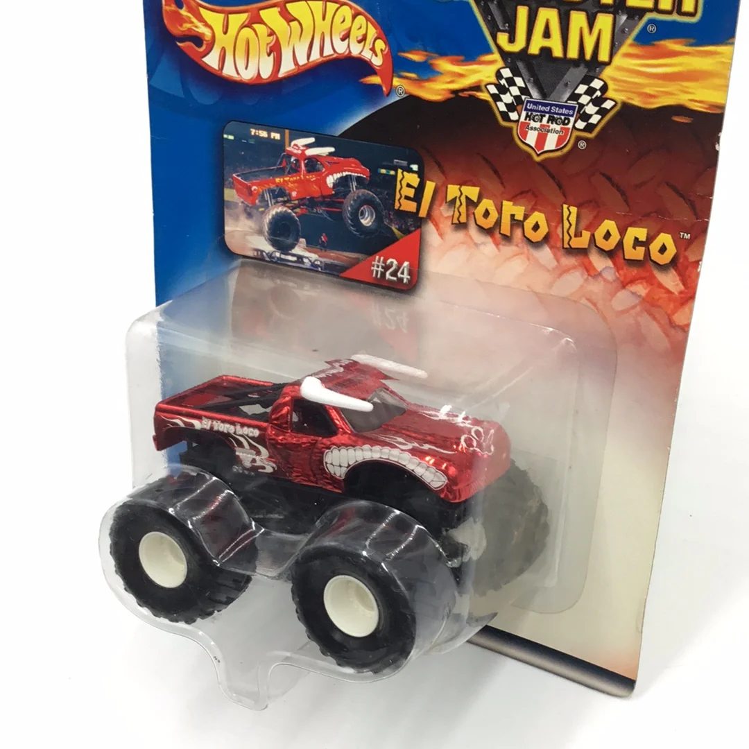 Hot Wheels monster jam #24 El Toro Loco chrome red VHTF - Image 3