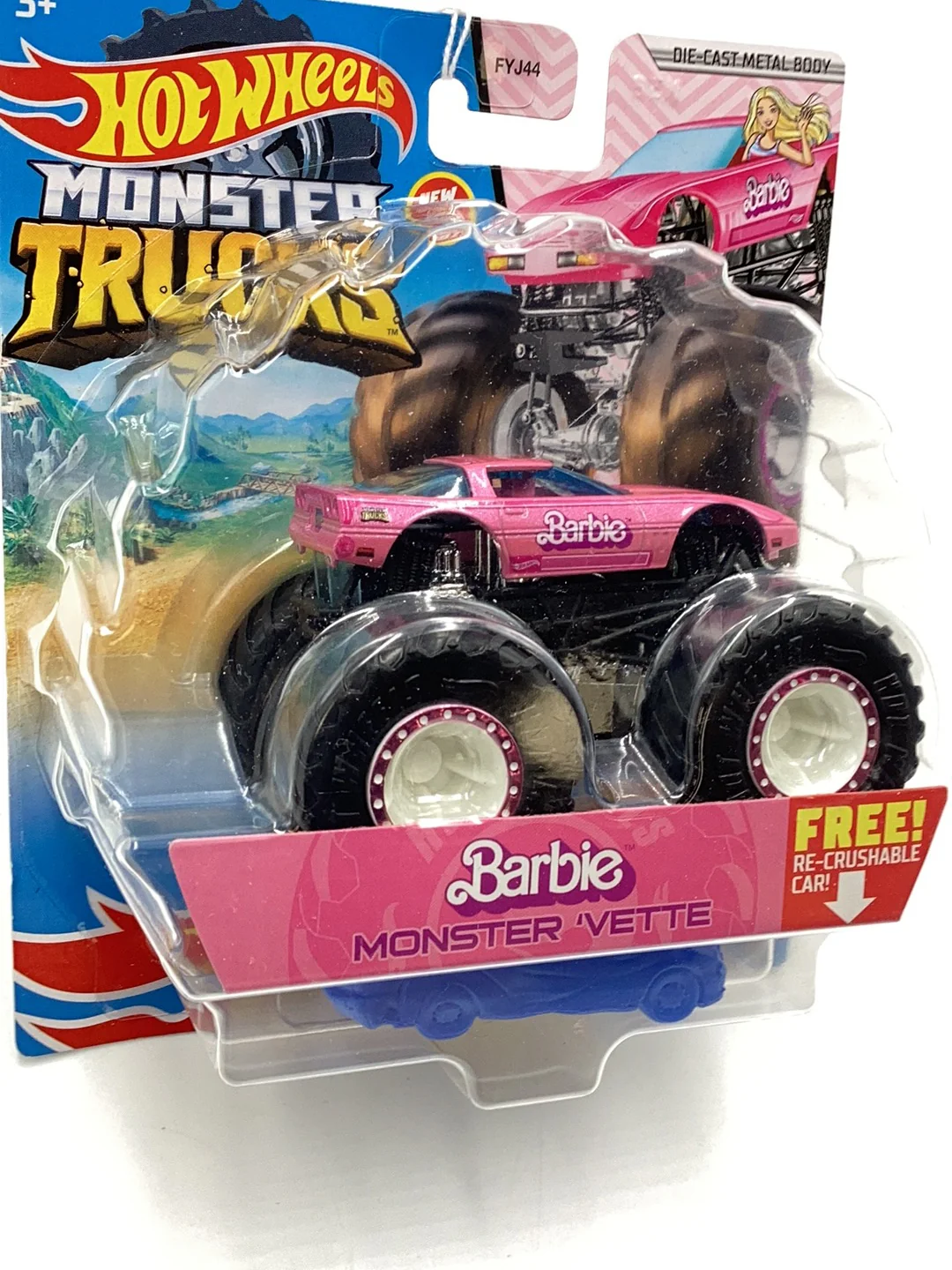 2021 Hot Wheels Monster Trucks Barbie Monster Vette Treasure Hunt - Image 4