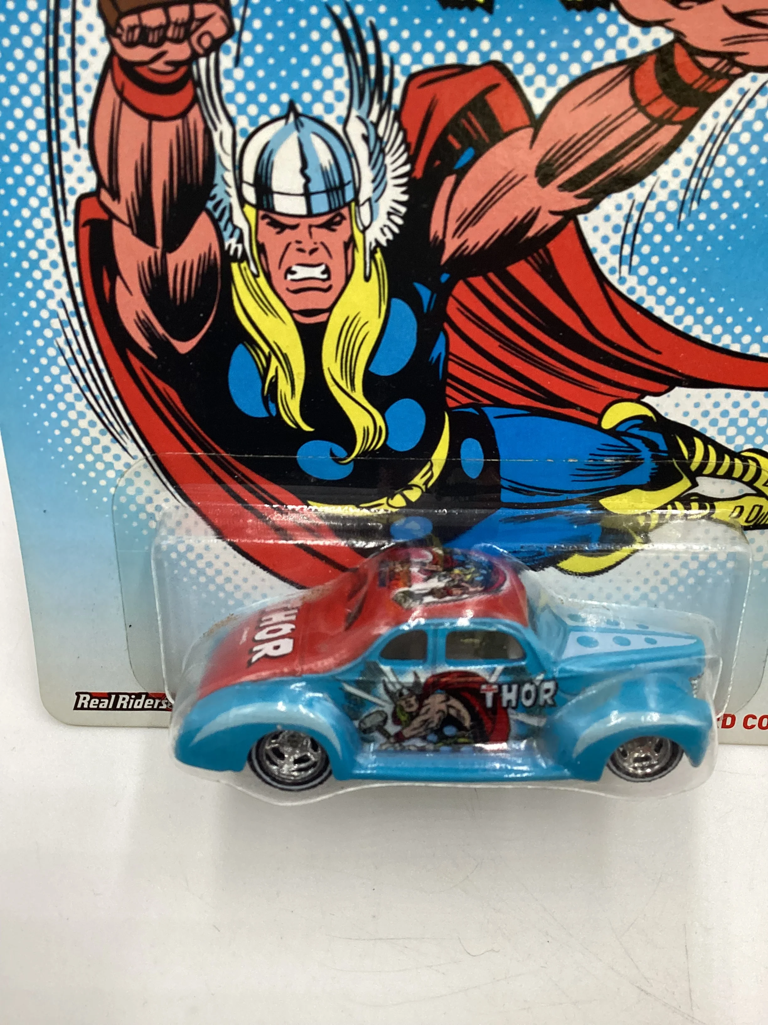 Hot wheels Pop Culture Marvel The Mighty Thor 40 Ford Coupe Light Blue 268A - Image 6