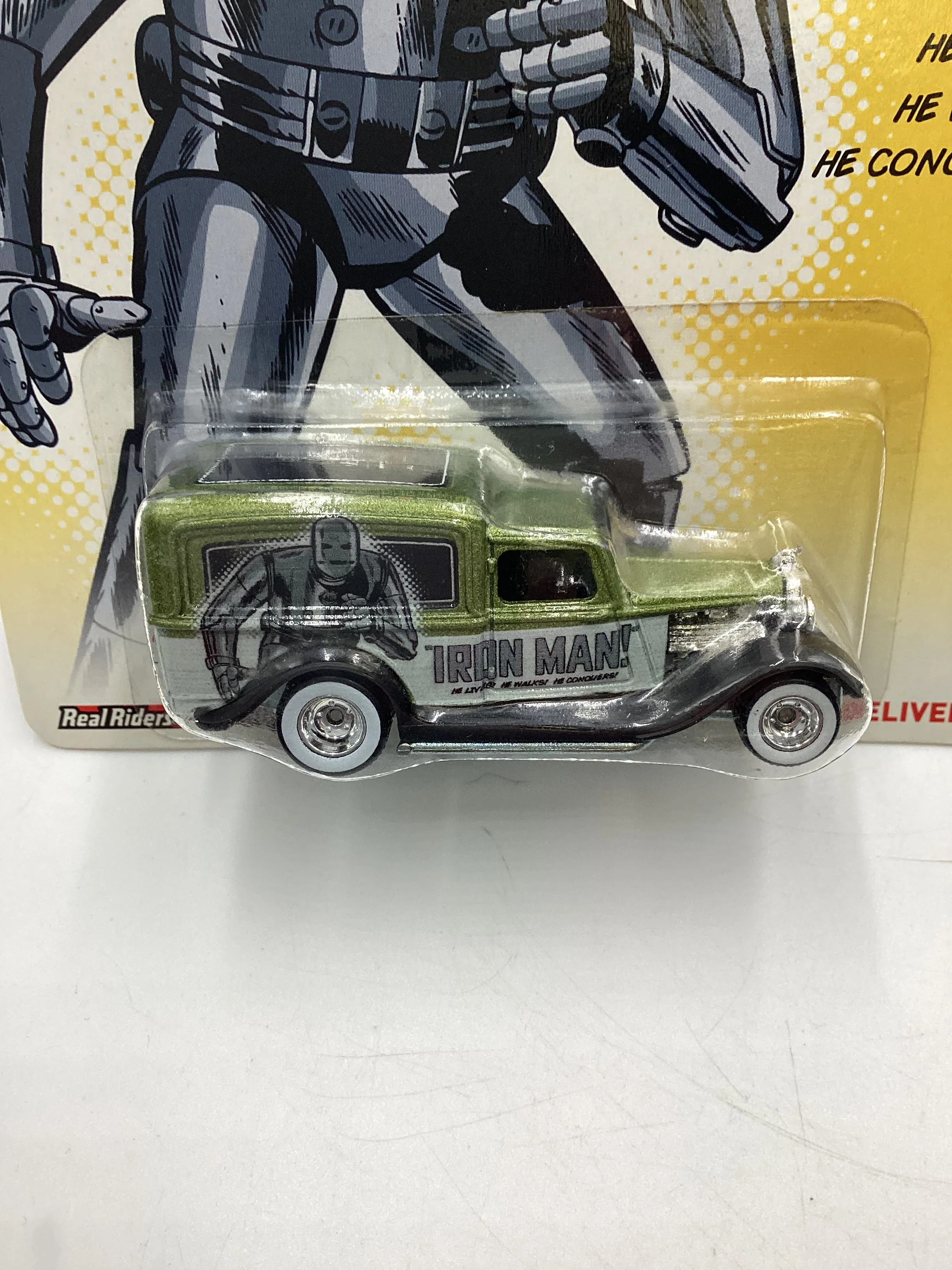Hot wheels Pop Culture Marvel Iron Man 34 Dodge Delivery Green 272A - Image 3