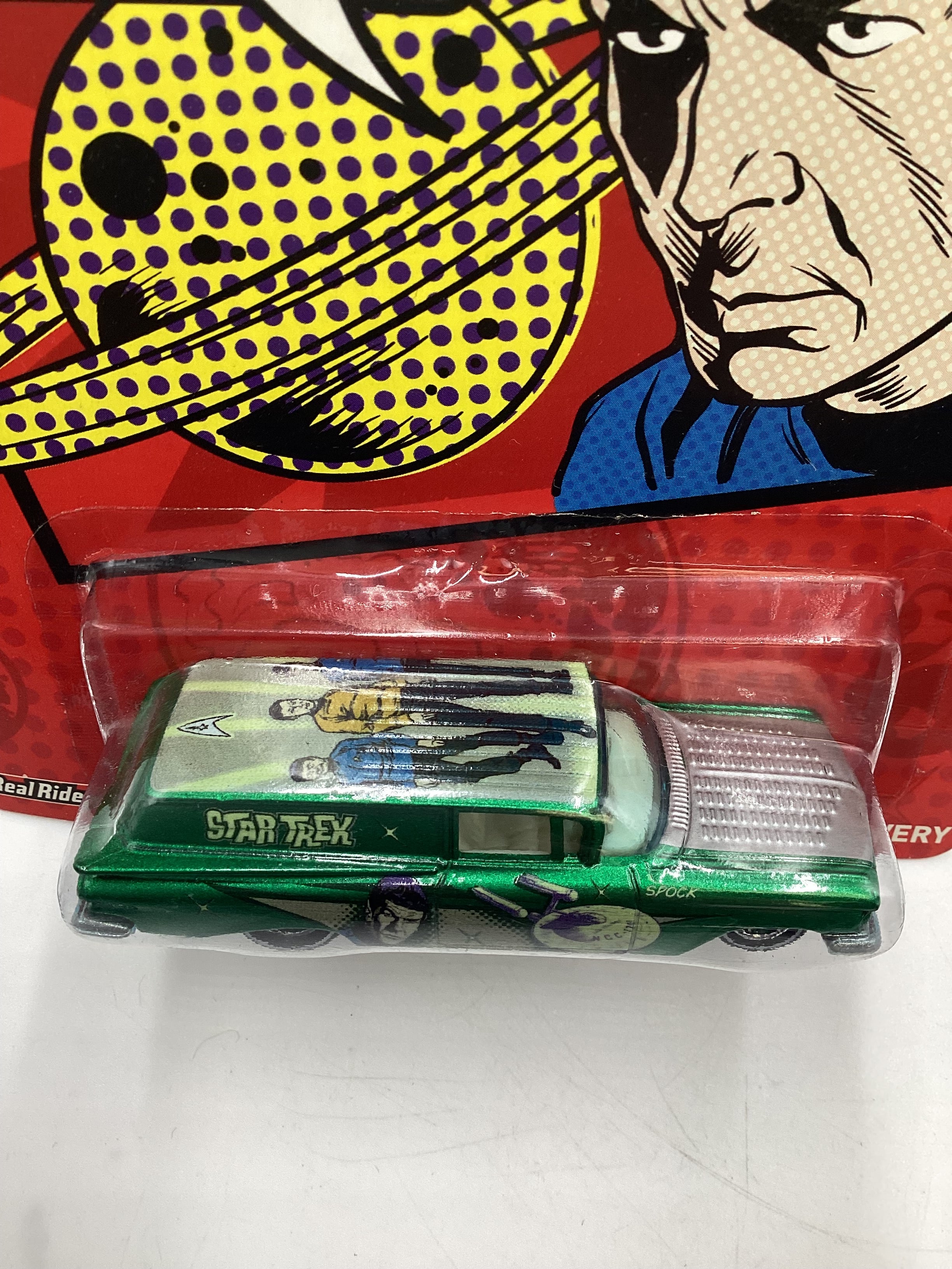 Hot wheels Pop Culture Star Trek Spock 59 Chevy Delivery Green 267A - Image 6