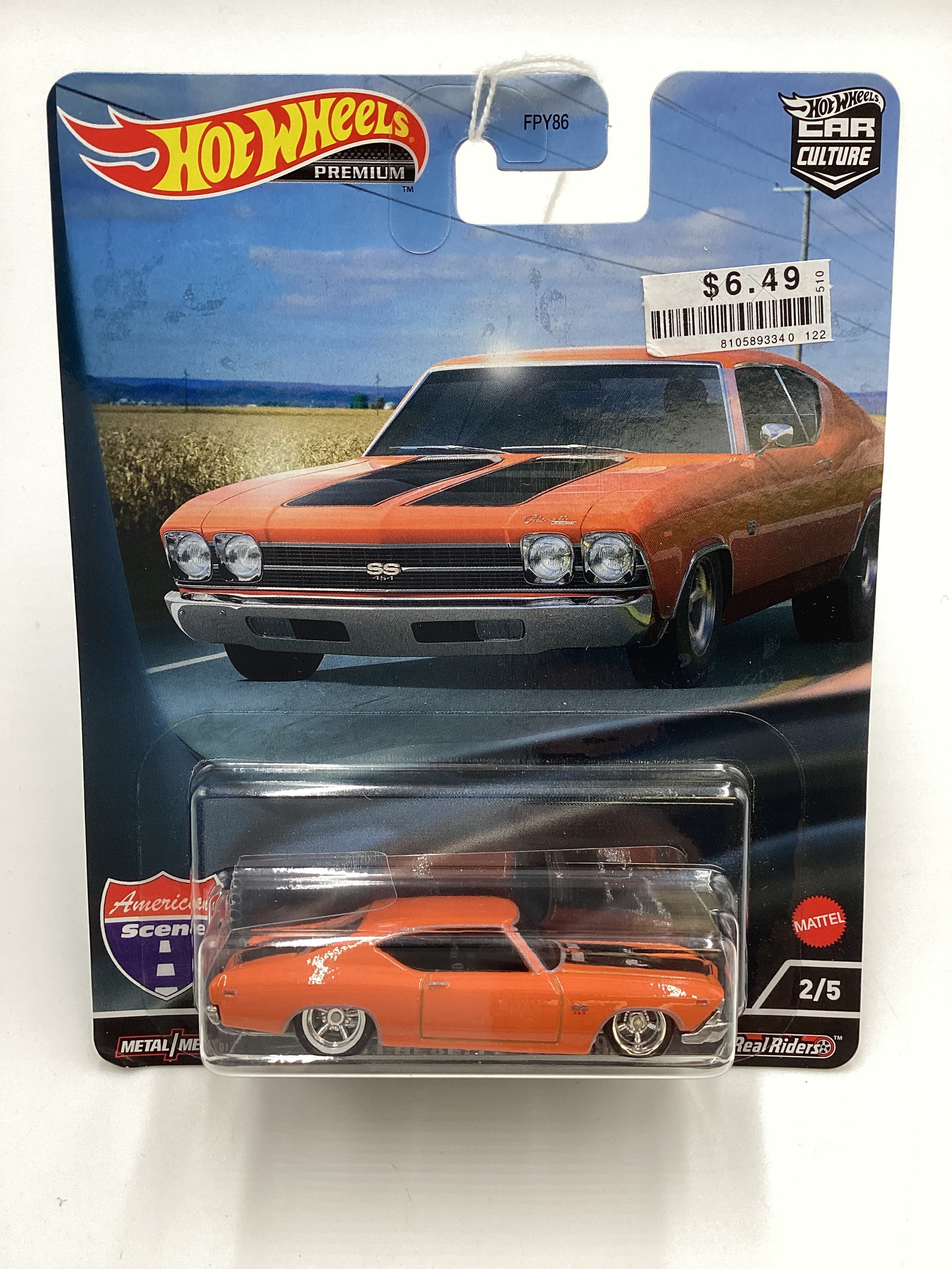 Hot wheels Premium American Scene #2 69 Chevelle SS 396 Orange 252G - Image 2
