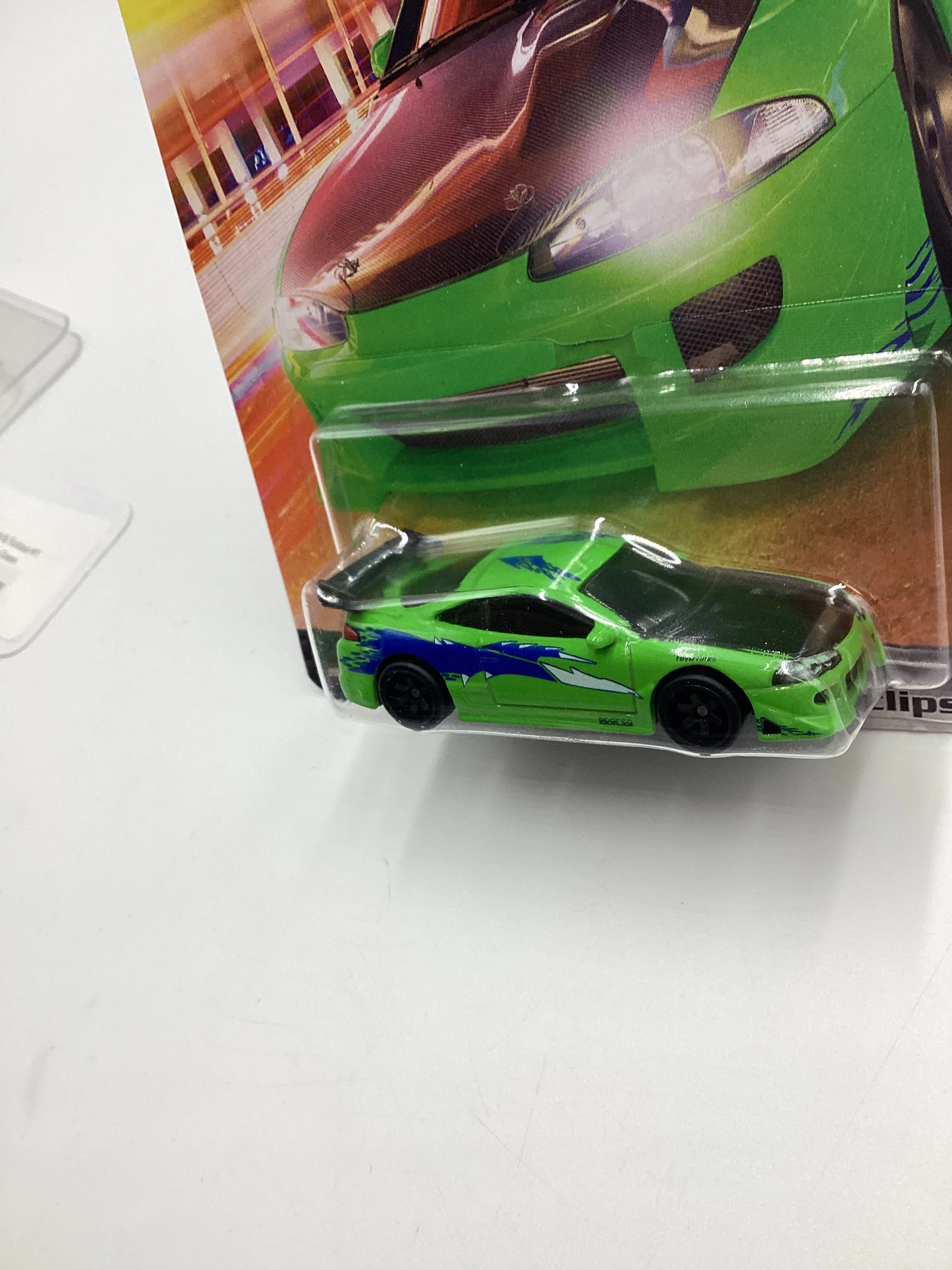Hot wheels Premium Fast and Furious #1 95 Mitsubishi Eclipse Green with protector - Image 4