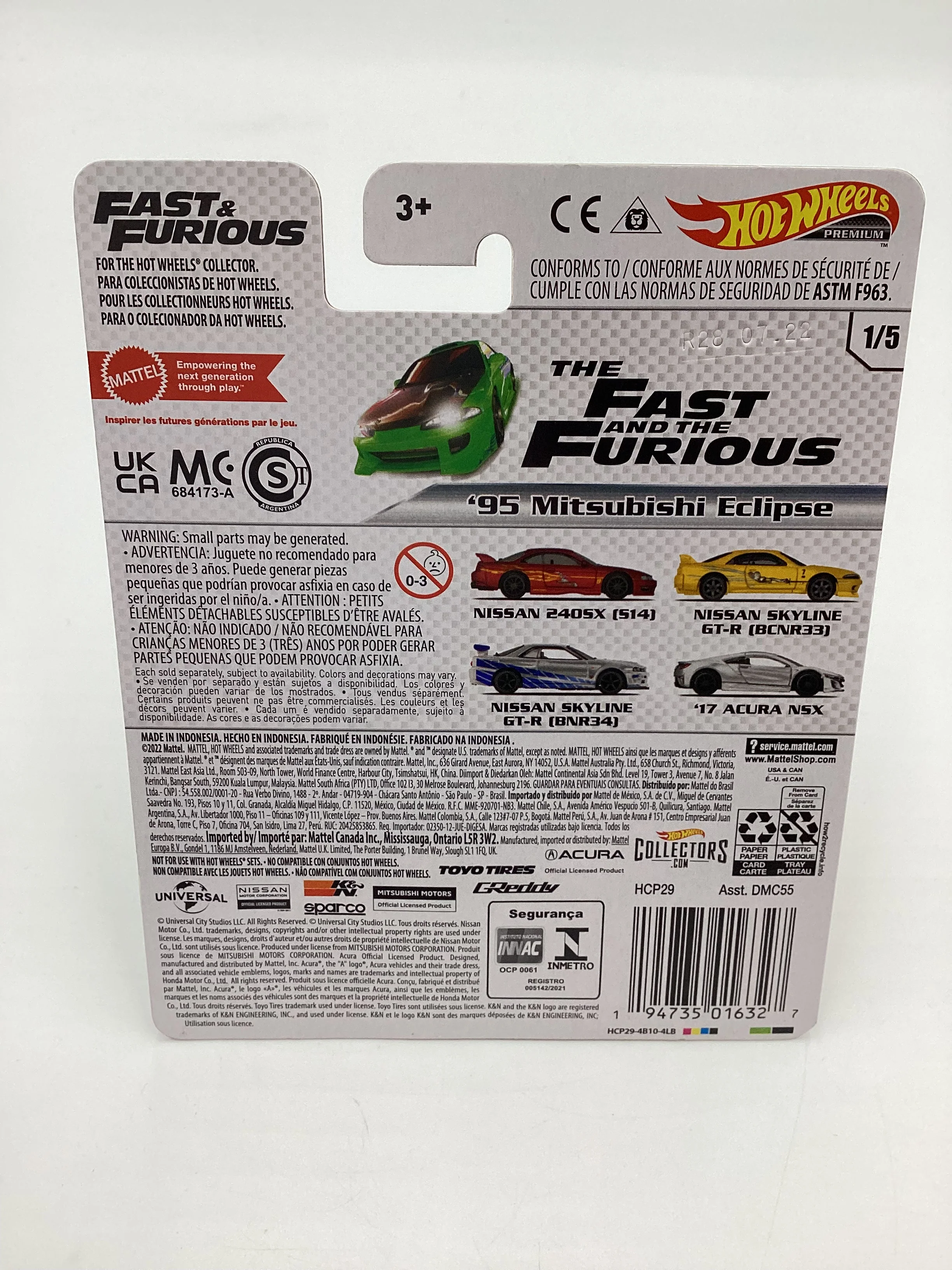 Hot wheels Premium Fast and Furious #1 95 Mitsubishi Eclipse Green with protector - Image 7