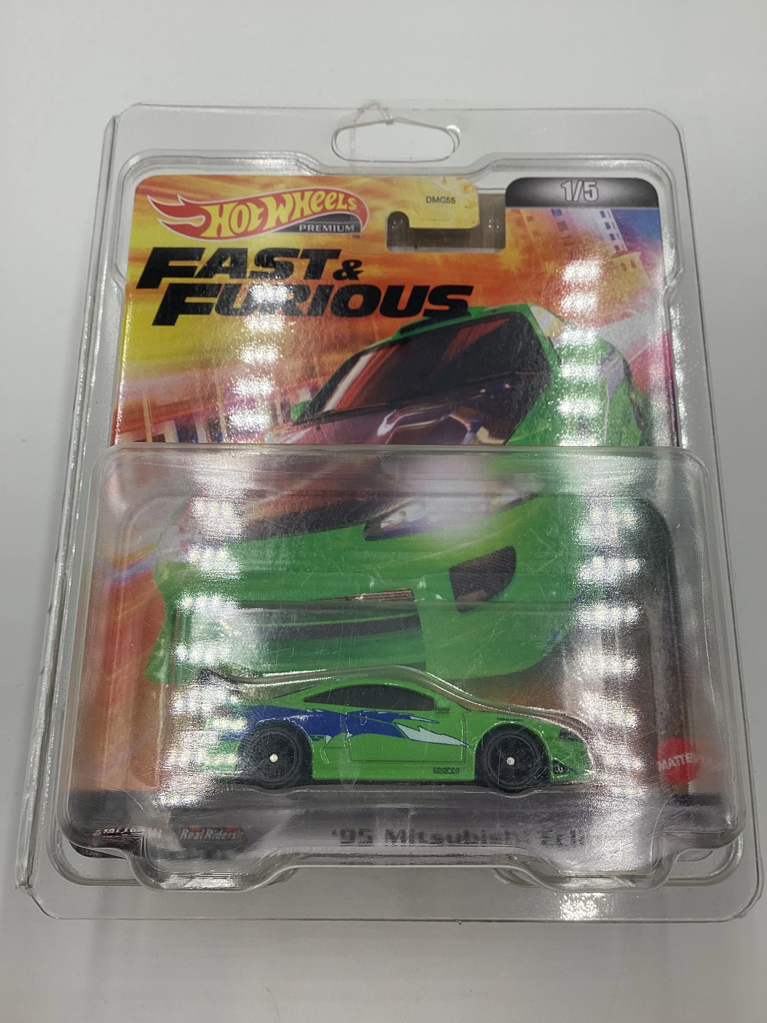 Hot wheels Premium Fast and Furious #1 95 Mitsubishi Eclipse Green with protector - Image 8