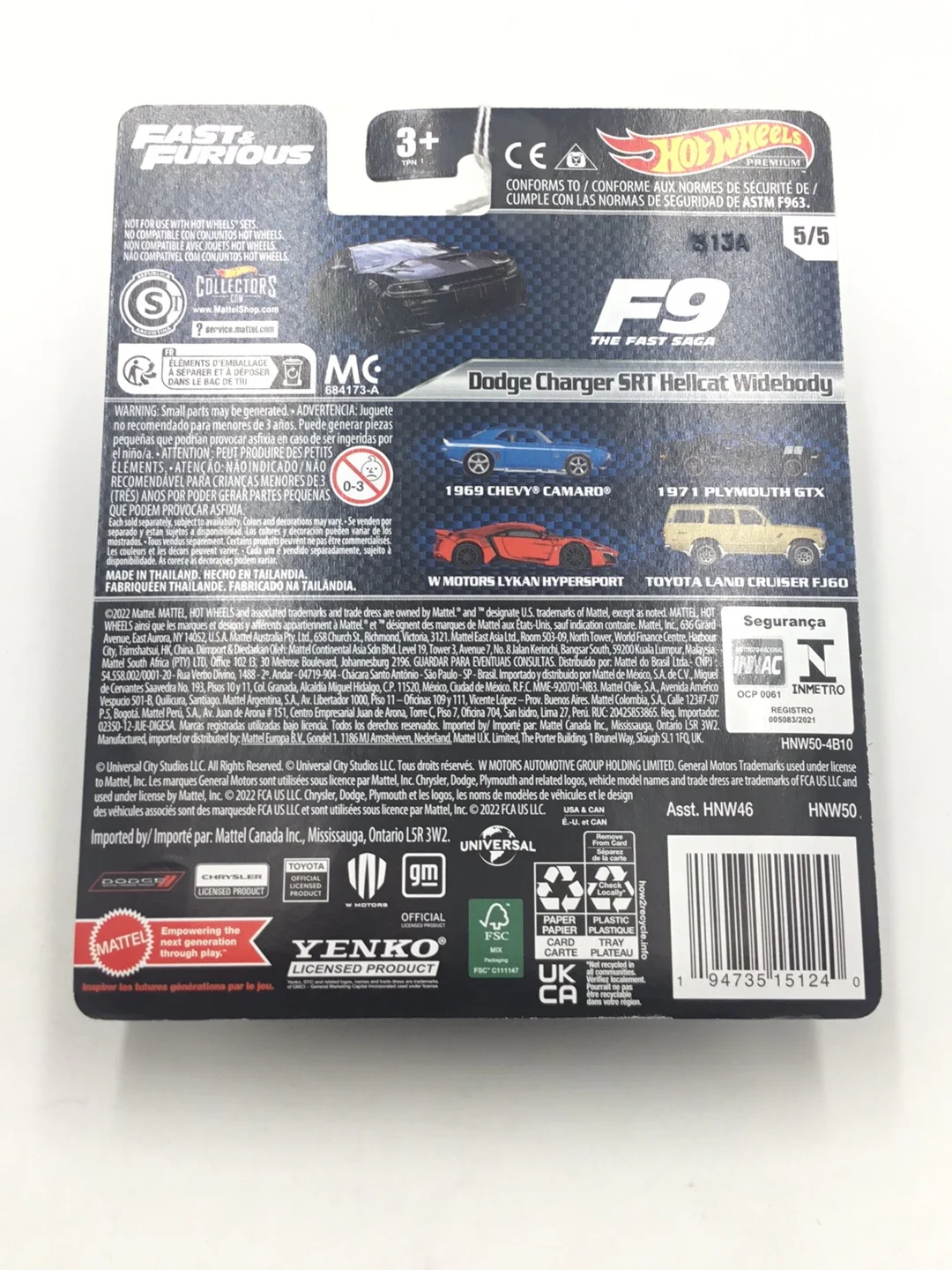 Hot wheels premium fast and furious 5/5 Dodge Charger SRT Hellcat Widebody B5 - Image 5