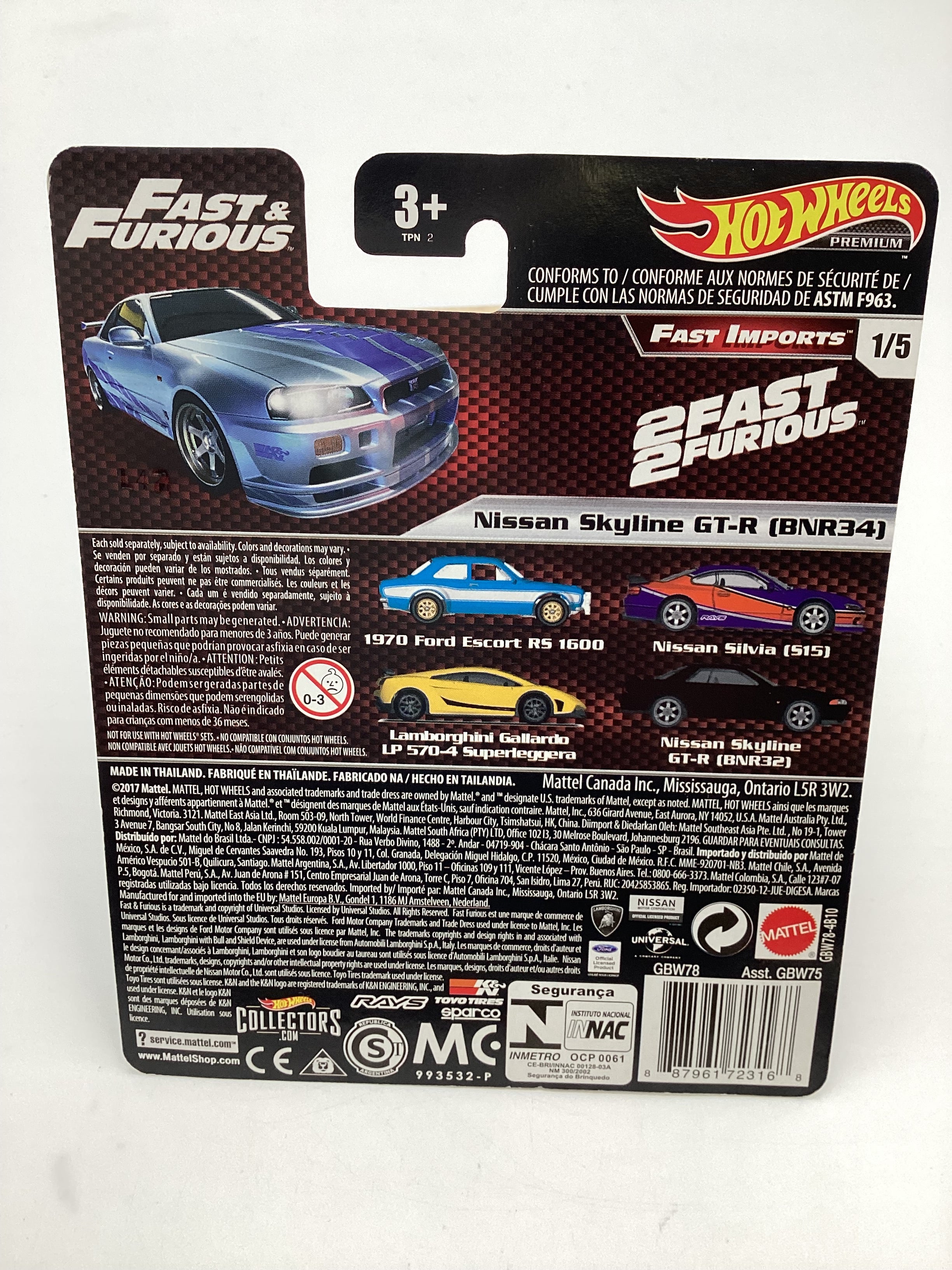 Hot Wheels Premium Fast & Furious Fast Imports #1 Nissan Skyline GT-R BNR34 Silver W/Protector - Image 7