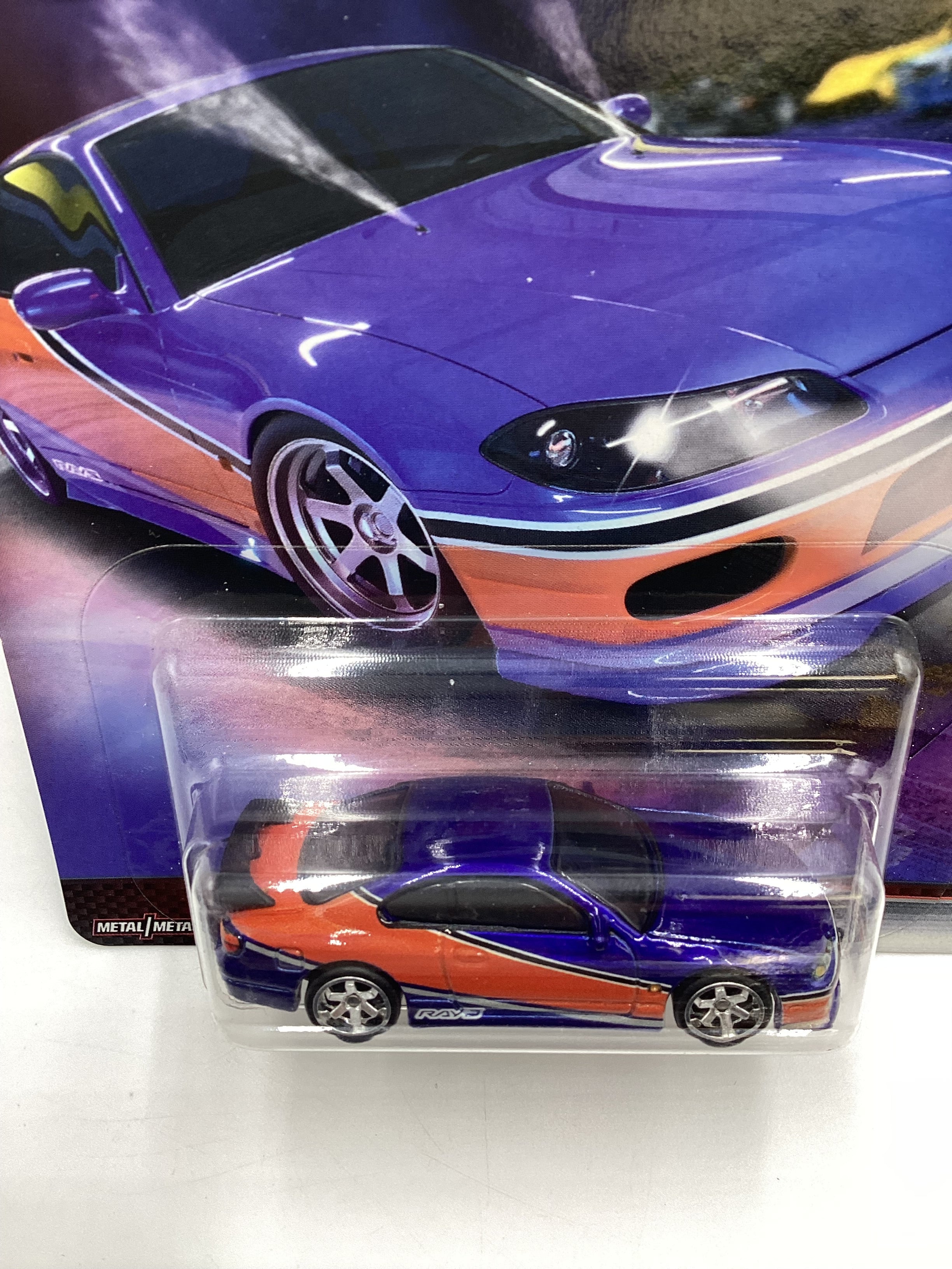 Hot Wheels Premium Fast & Furious Fast Imports #2 Nissan Silvia S15 Blue/Orange W/Protector - Image 6