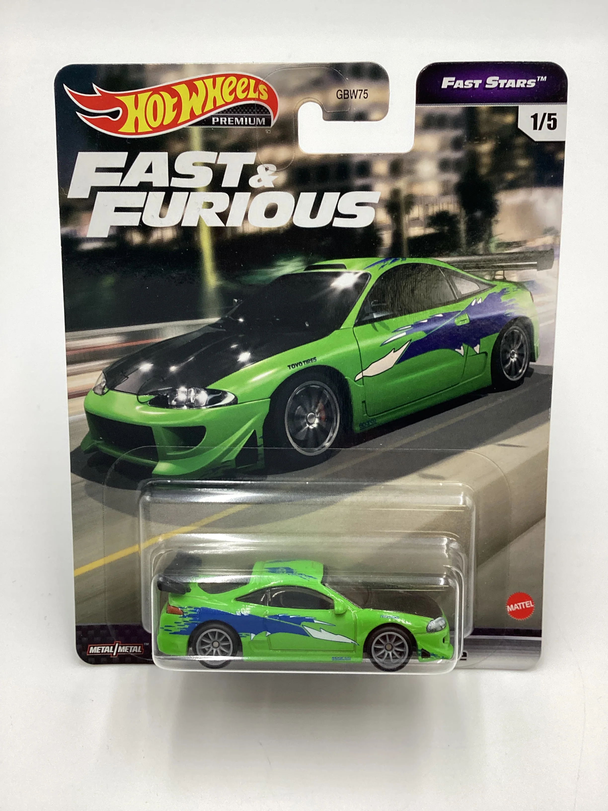 Hot Wheels Premium Fast & Furious Fast Stars #1 Mitsubishi Eclipse Green W/Protector (1) - Image 2