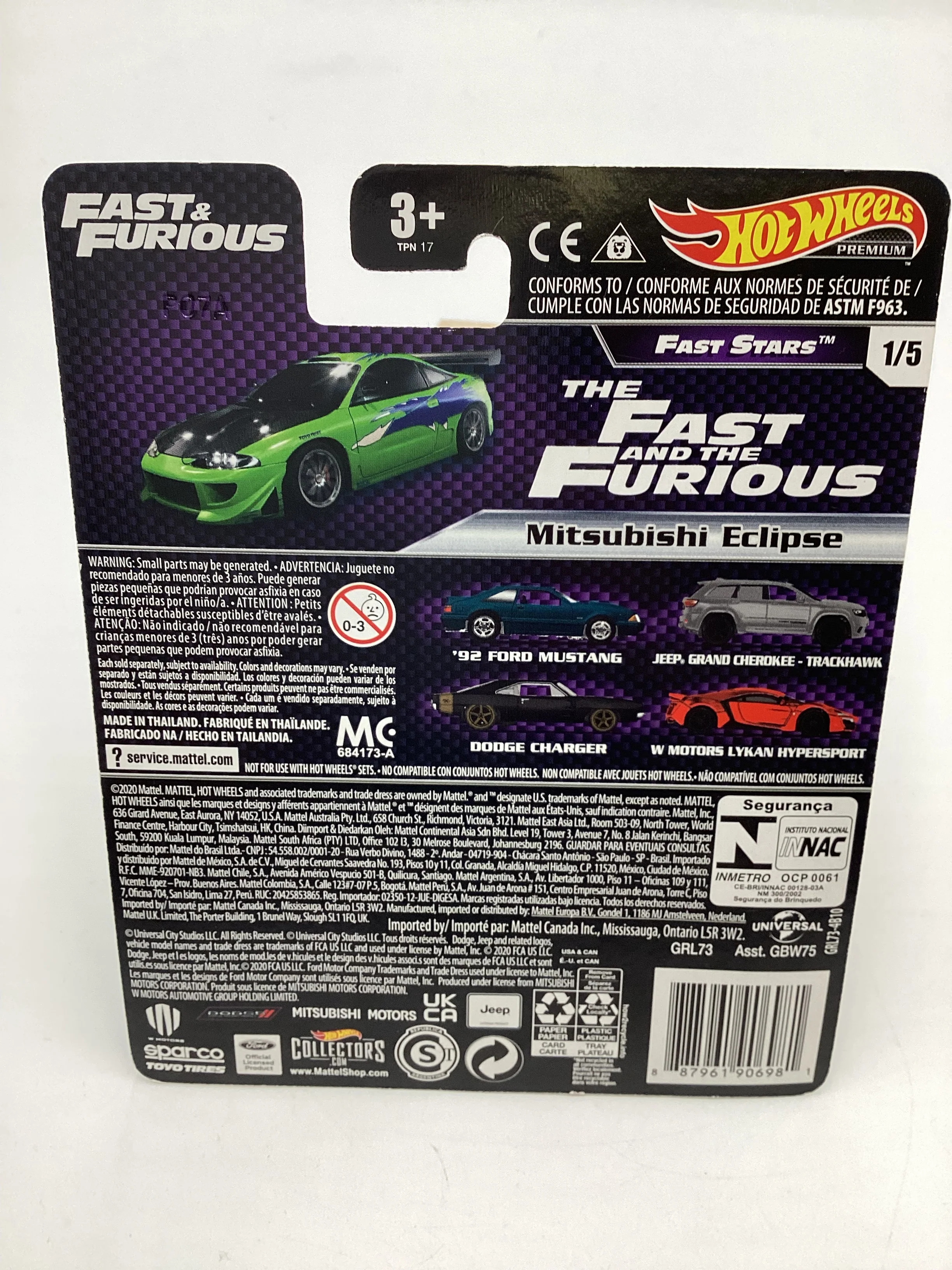 Hot Wheels Premium Fast & Furious Fast Stars #1 Mitsubishi Eclipse Green W/Protector (1) - Image 7