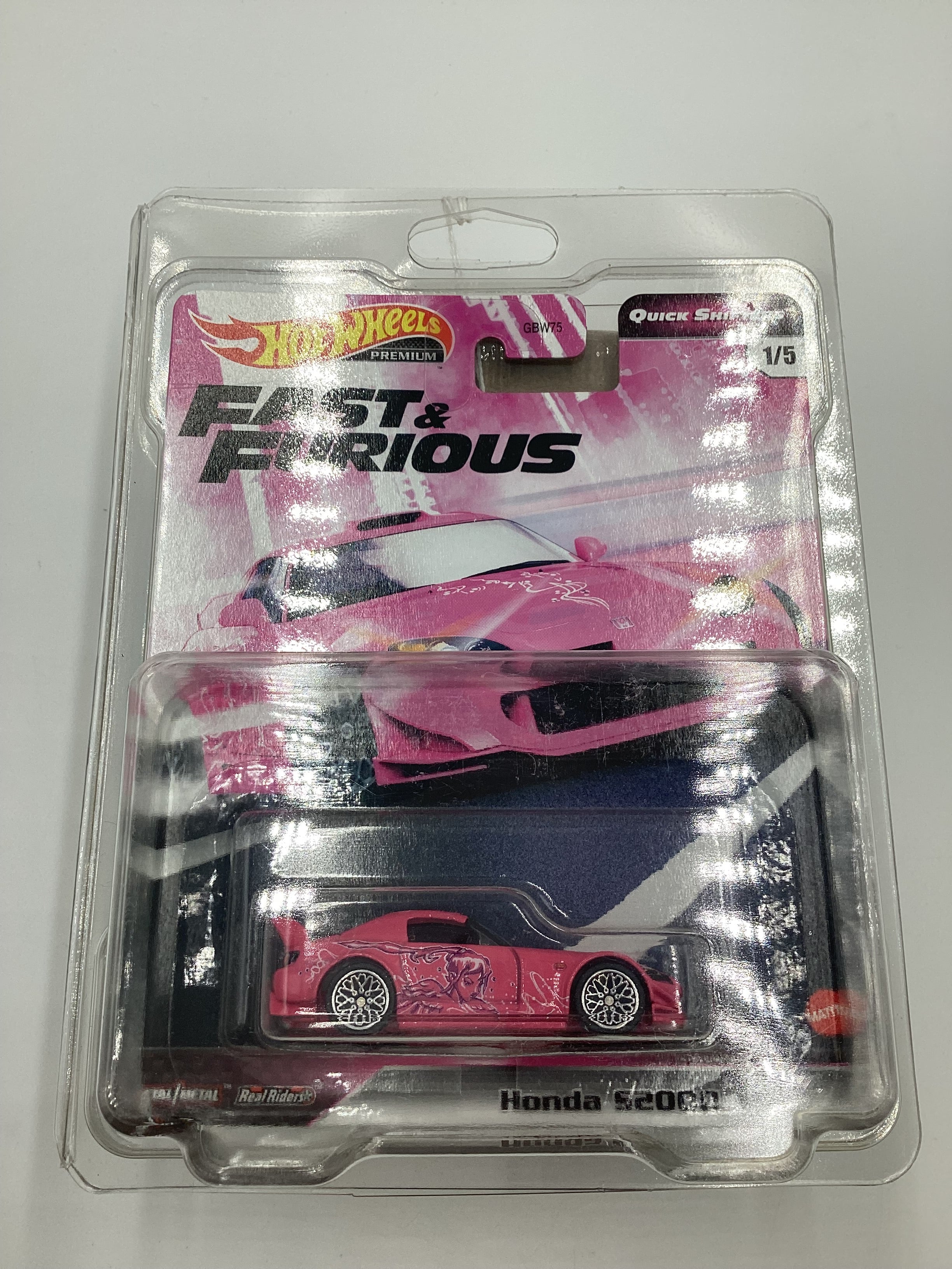 Hot Wheels Premium Fast & Furious Quick Shifters #1 Honda S2000 Pink W/Protector - Image 9