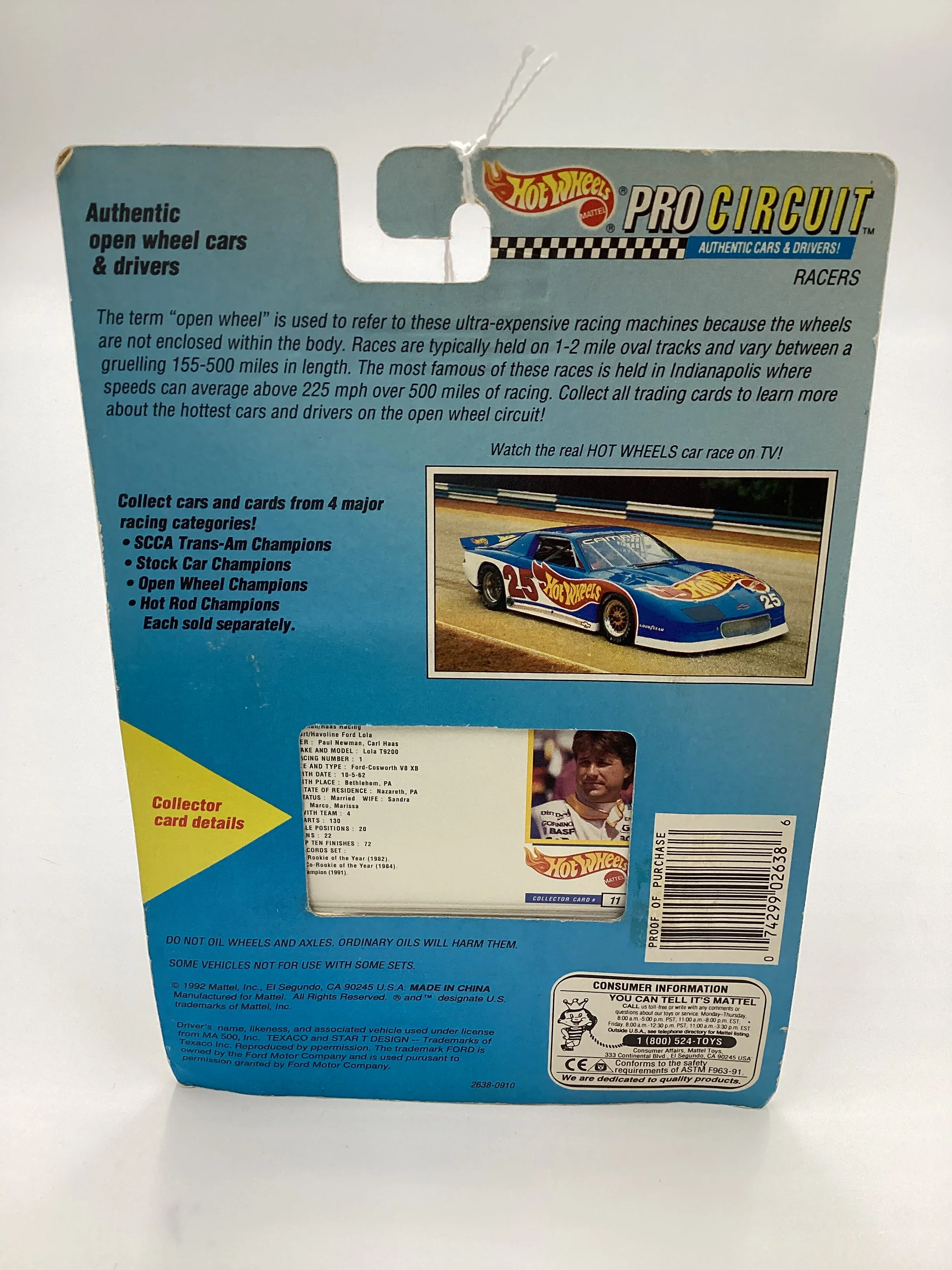Hot Wheels Pro Circuit Valvoline Texaco Michael Andretti *Yellowed* - Image 7