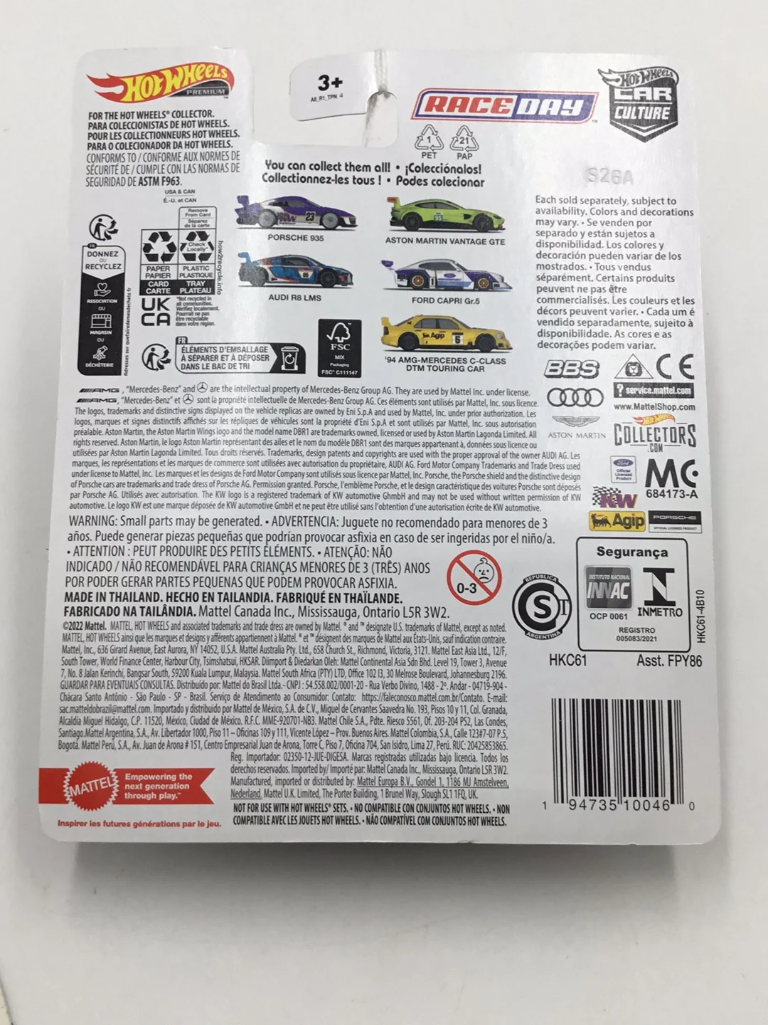 2023 Hot wheels Race Day 2 Audi R8 LMS #3 255H - Image 6