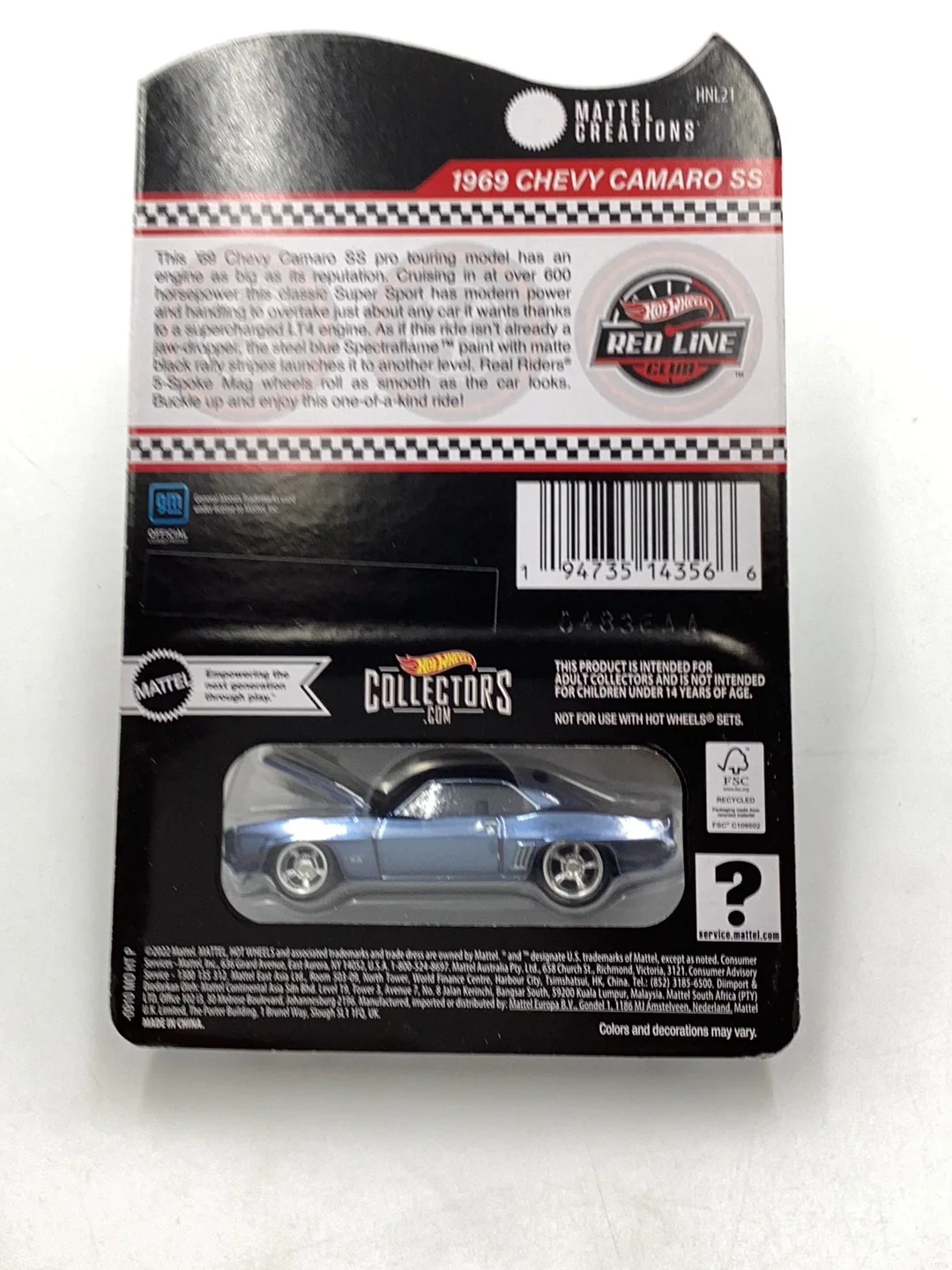 Hot wheels redline club 1969 Chevy Camaro SS with protector - Image 7