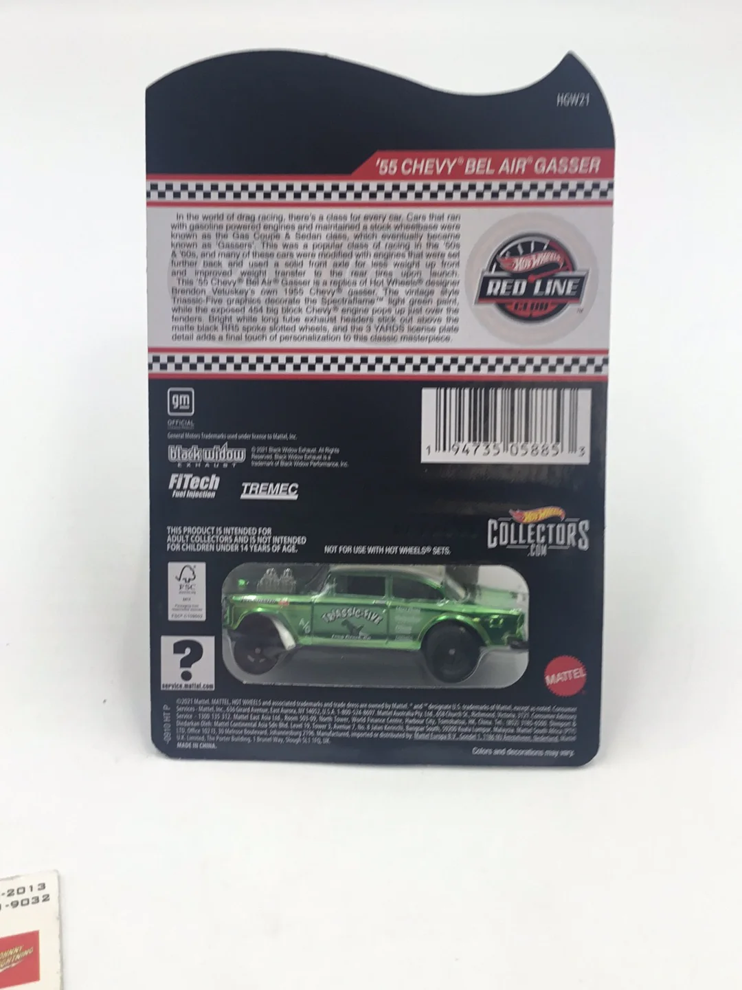 Hot wheels redline club 55 Chevy Bel Air Gasser with protector - Image 6