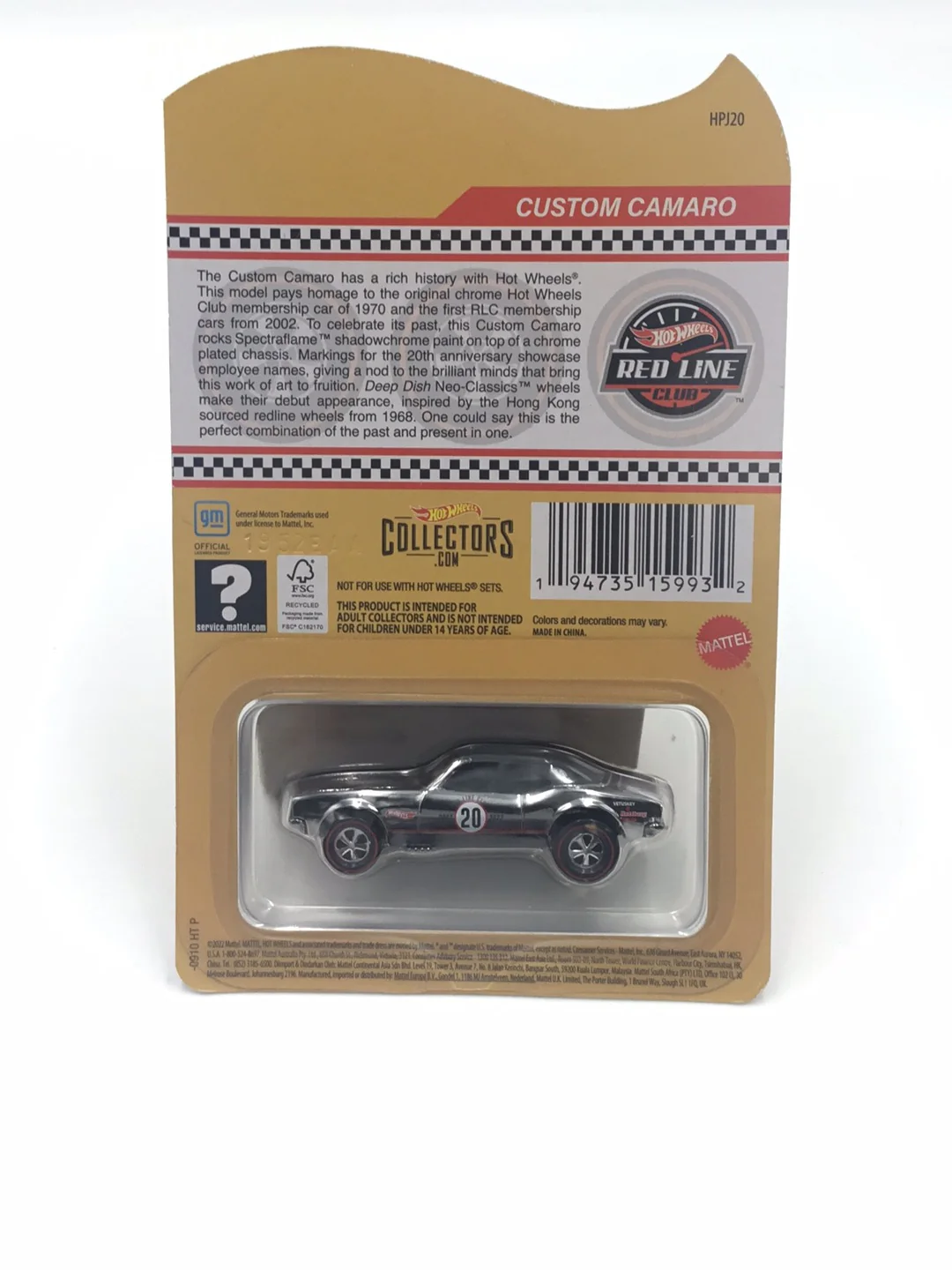 Hot wheels redline club Custom Camaro with protector - Image 6