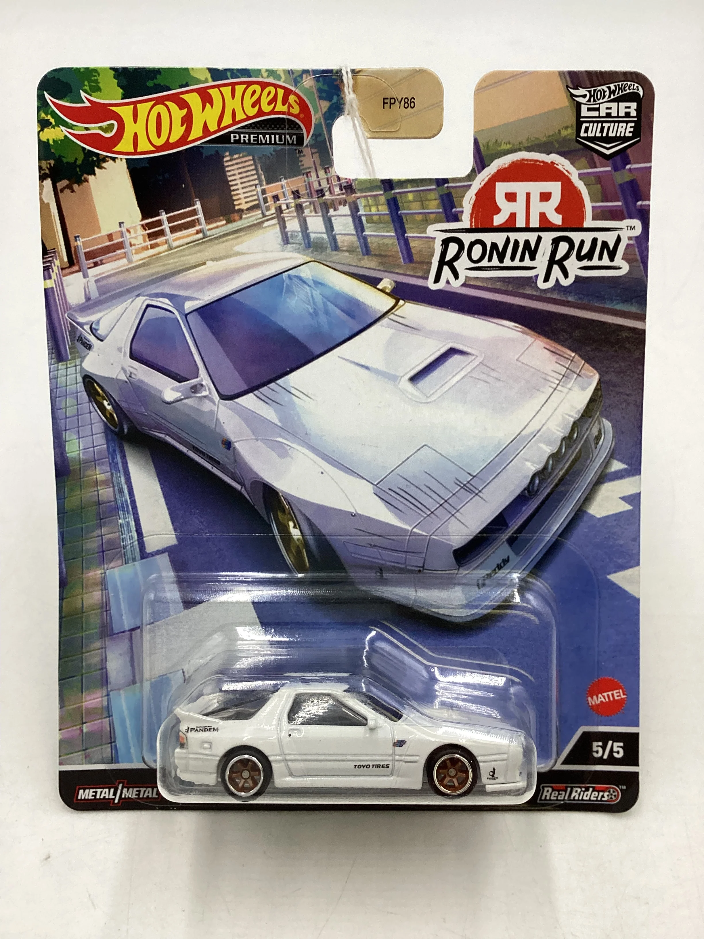 Hot wheels Ronin Run 5/5 Mazda RX-7 FC Pandem White 244E - Image 2