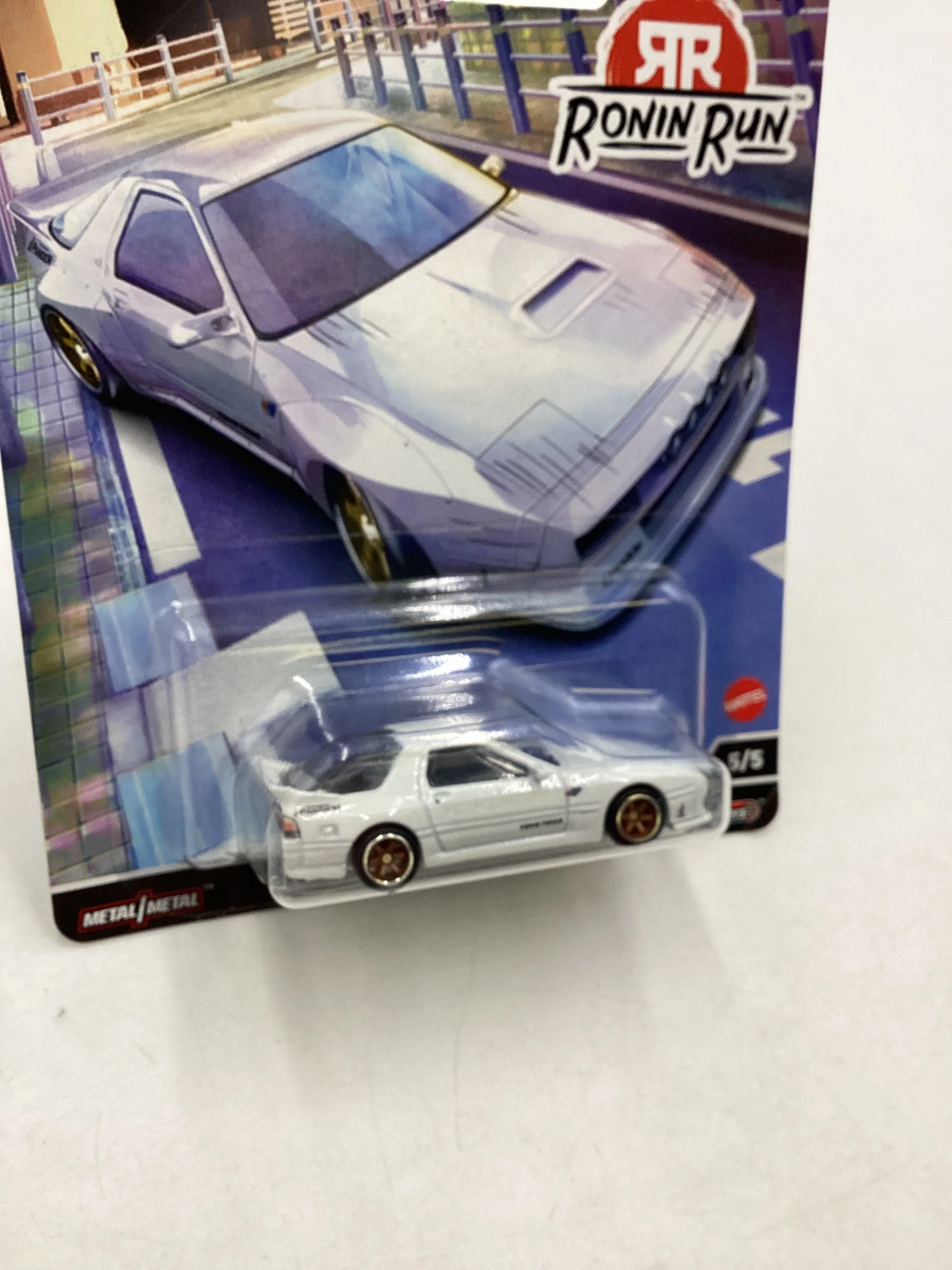 Hot wheels Ronin Run 5/5 Mazda RX-7 FC Pandem White 244E - Image 5