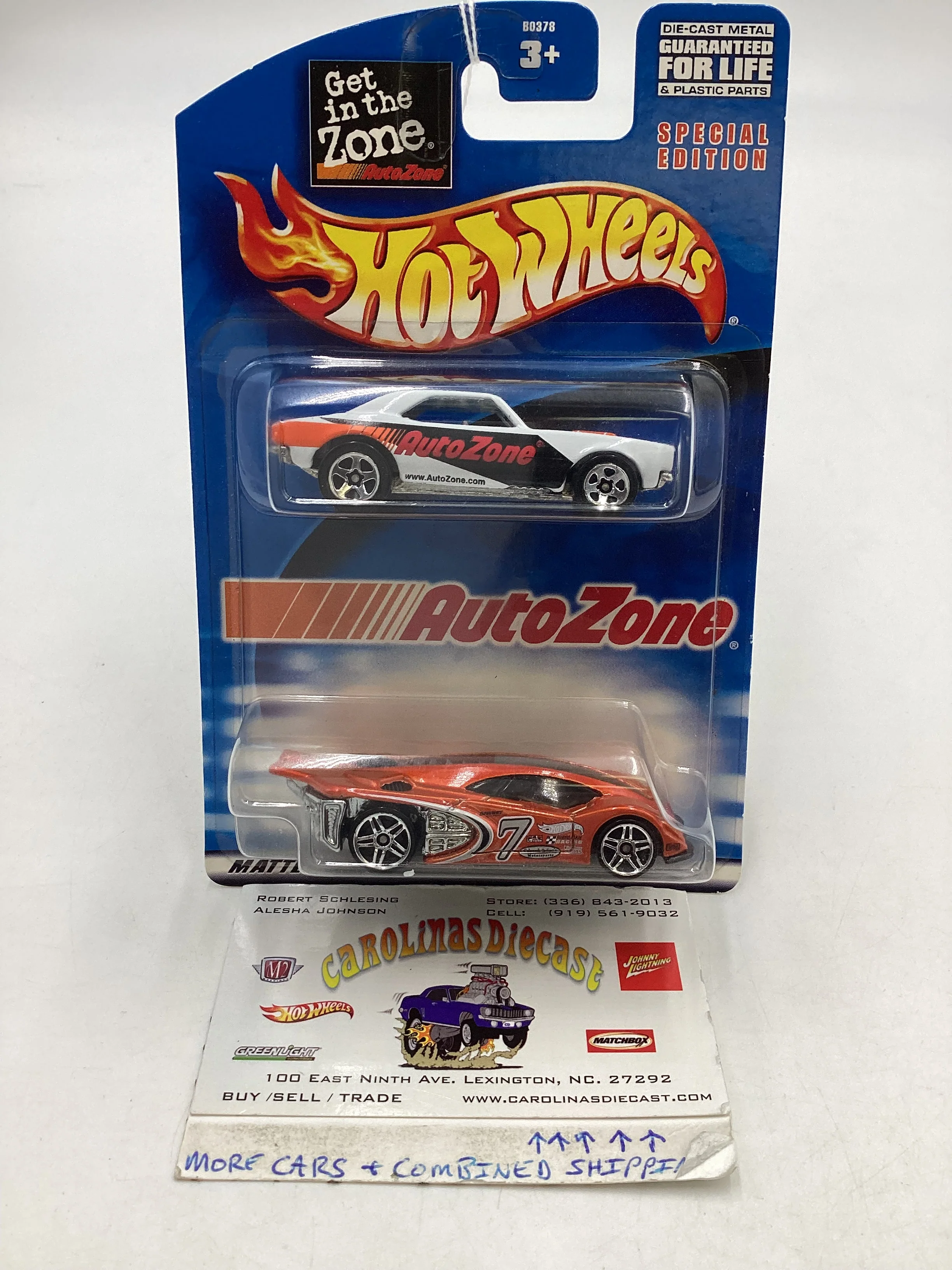 Hot wheels Special Edition Autozone 2 Pack 1967 Camaro/ Side Draft (SR)