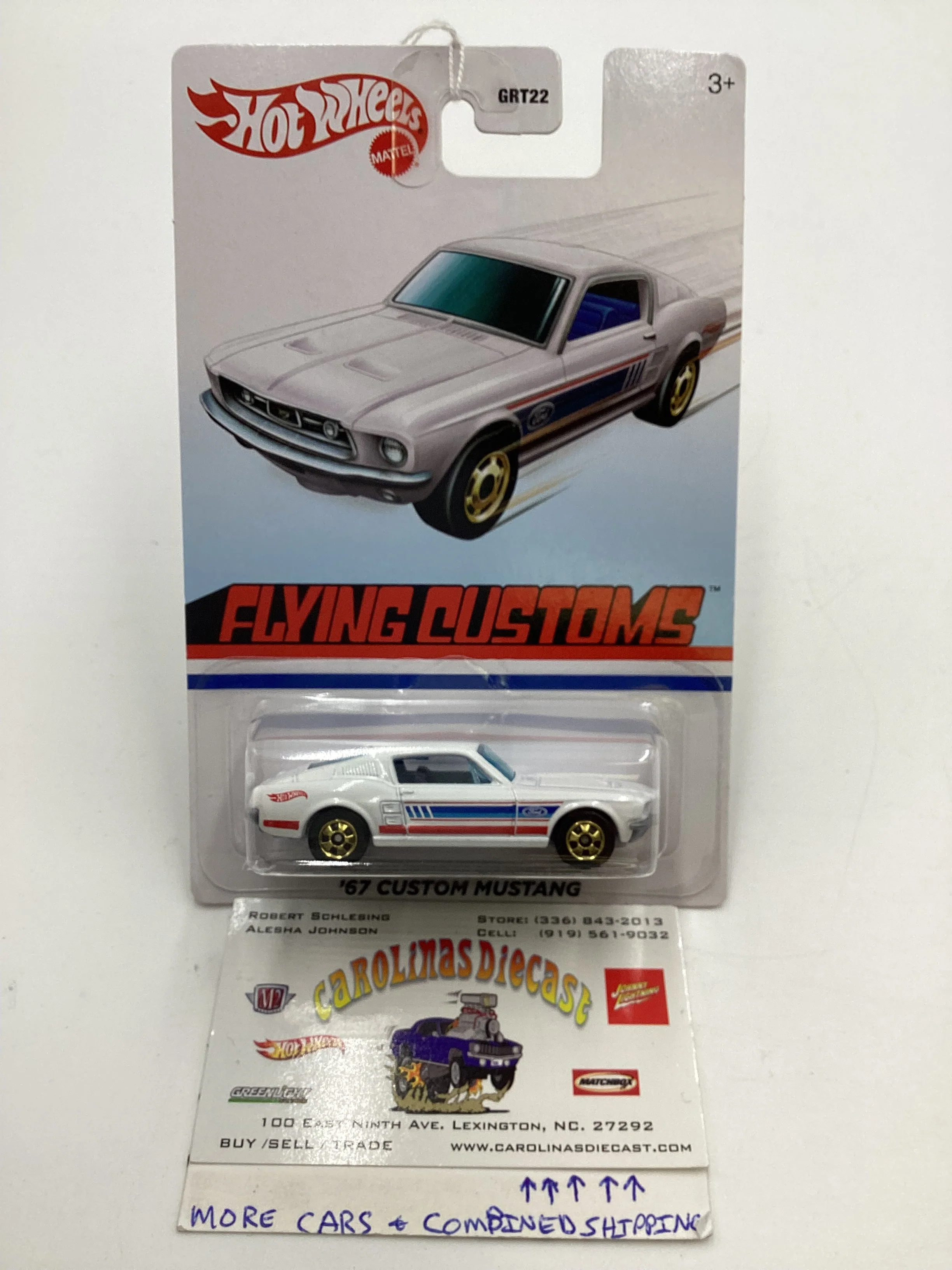 Hot Wheels Target Exclusive Flying Customs 67 Custom Mustang White Cracked Blister 157E