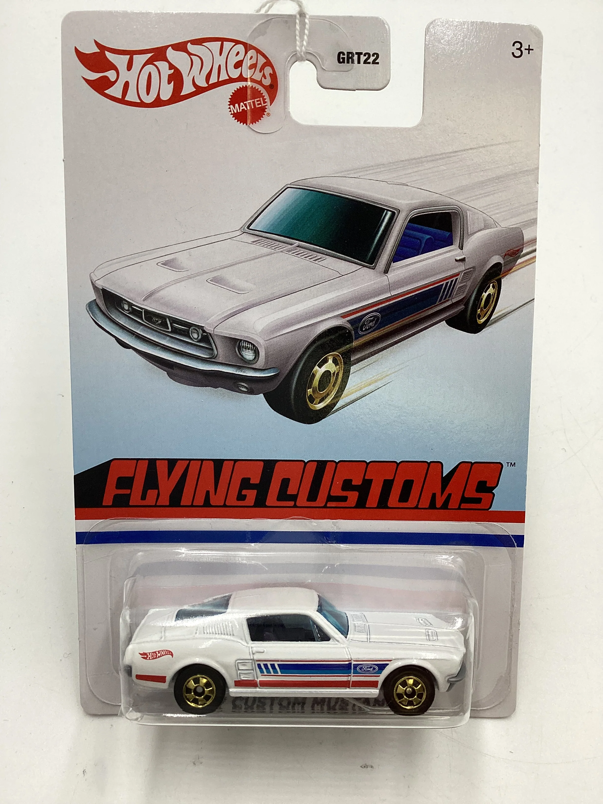 Hot Wheels Target Exclusive Flying Customs 67 Custom Mustang White Cracked Blister 157E - Image 2