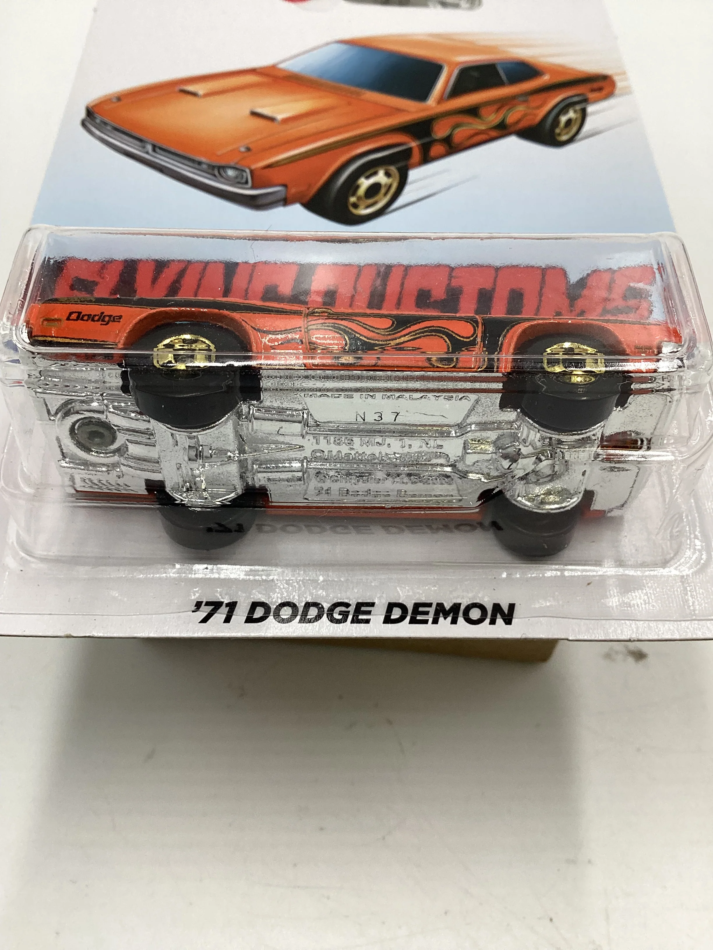 Hot Wheels Target Exclusive Flying Customs 71 Dodge Demon Orange 155D - Image 7