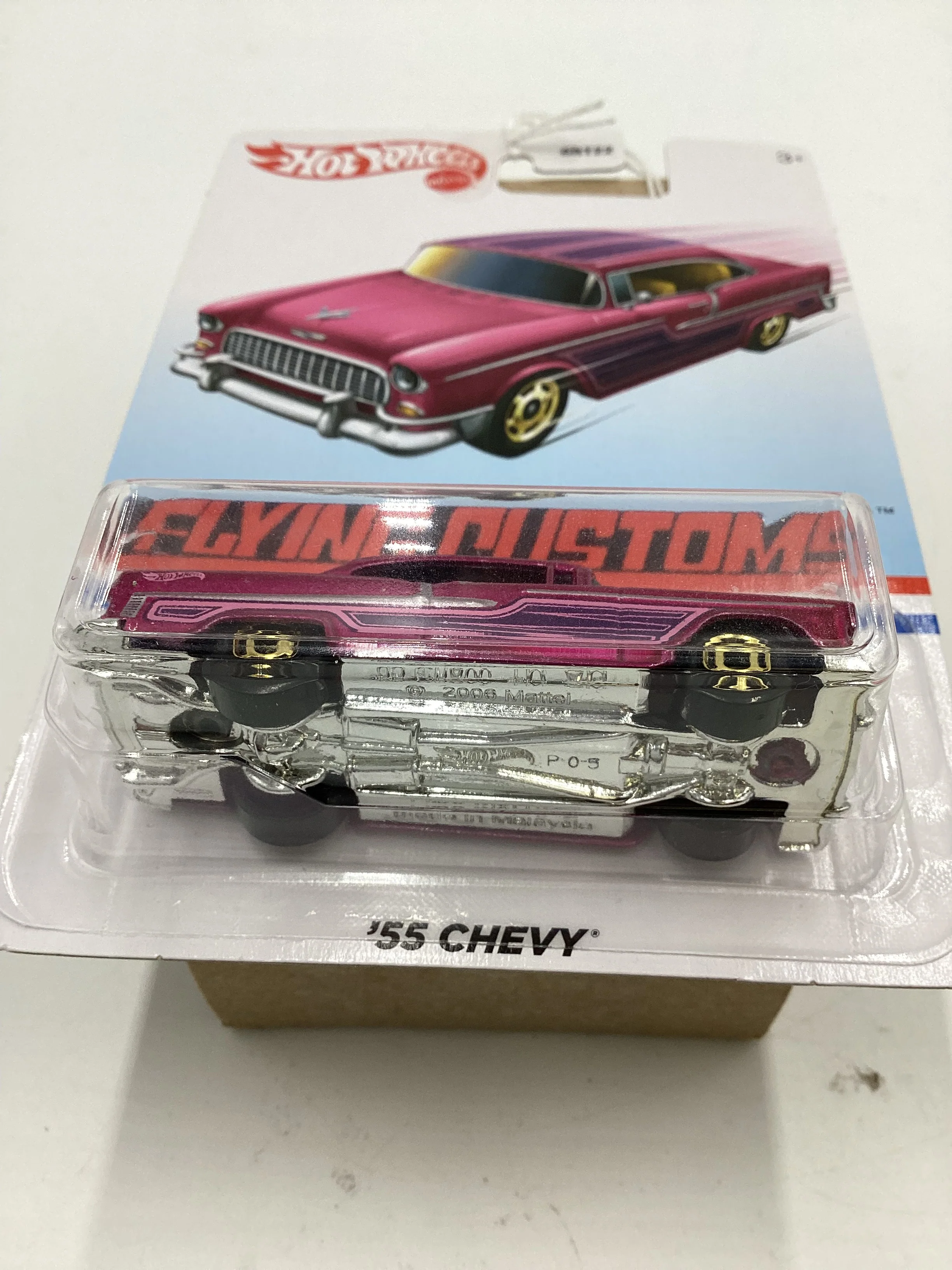 Hot Wheels Target Exclusive Flying Customs 55 Chevy Pink 150A - Image 7