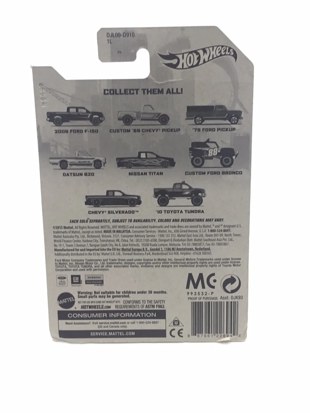Hot Wheels Truck Series 7/8 Chevy Silverado (Bad Card) BB2 - Image 7