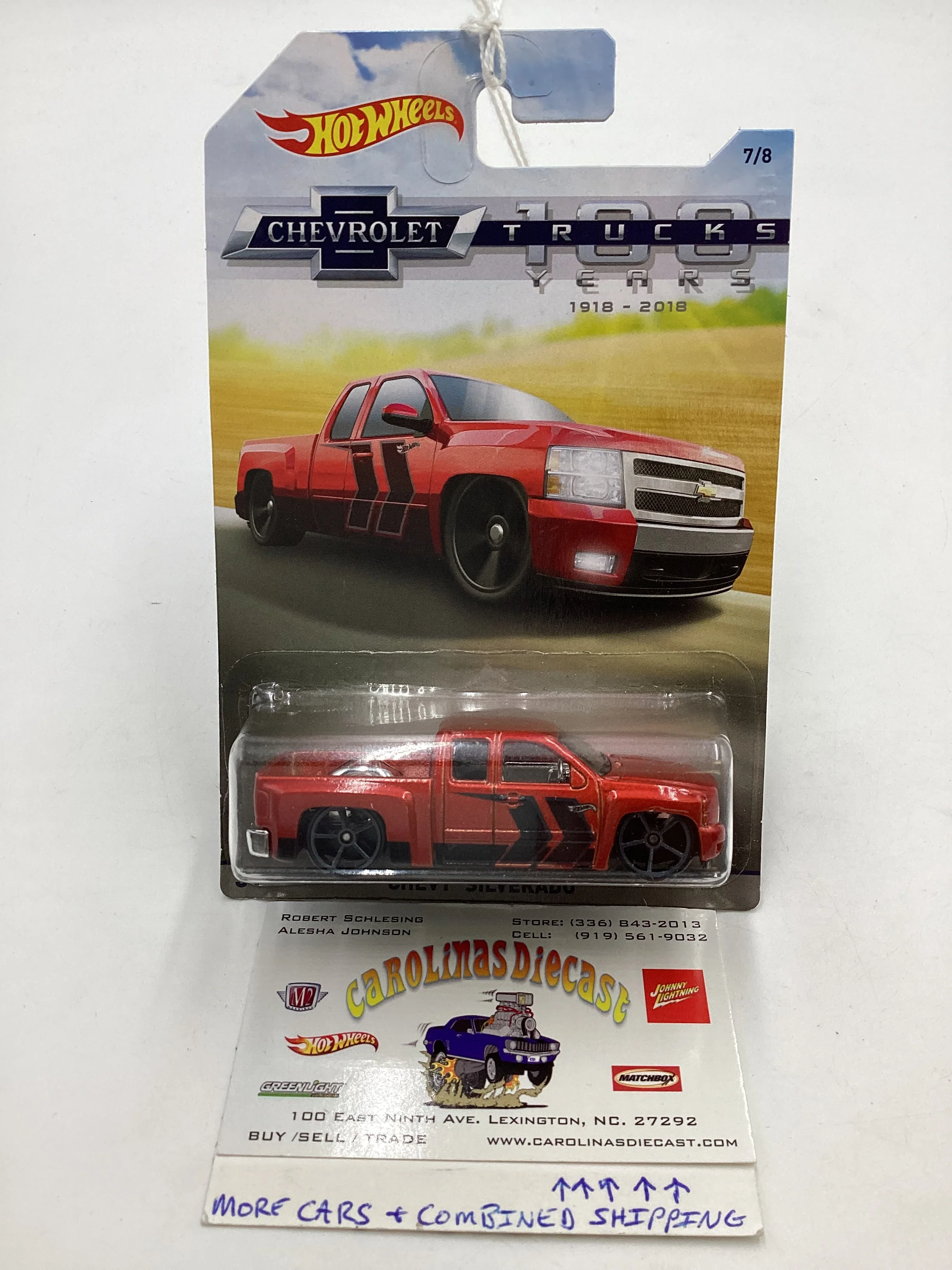 Hot Wheels Walmart 100 Years Chevy #7 Chevy Silverado Red 161S