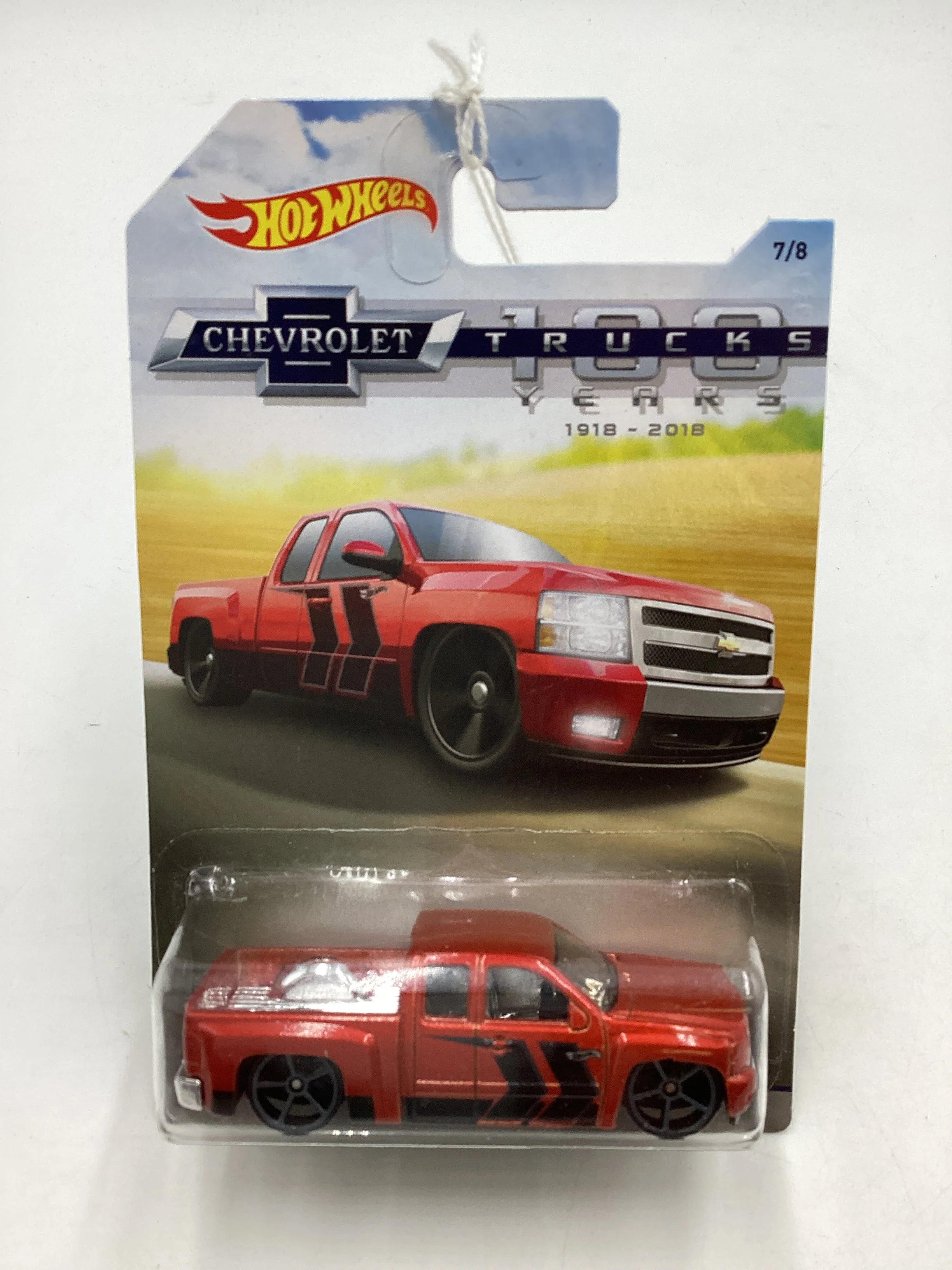 Hot Wheels Walmart 100 Years Chevy #7 Chevy Silverado Red 161S - Image 2