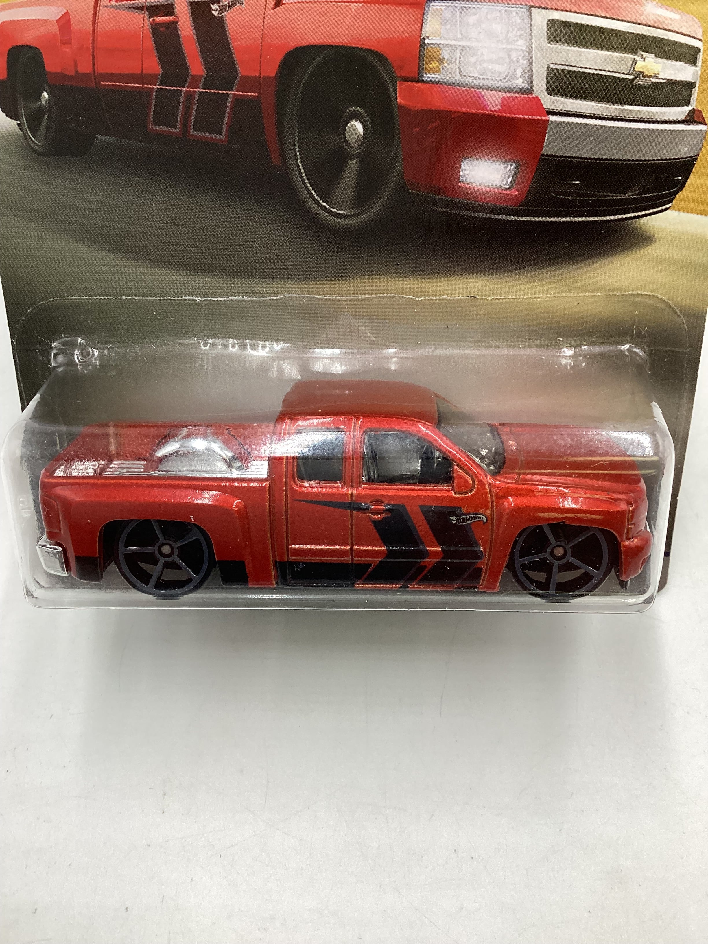 Hot Wheels Walmart 100 Years Chevy #7 Chevy Silverado Red 161S - Image 3